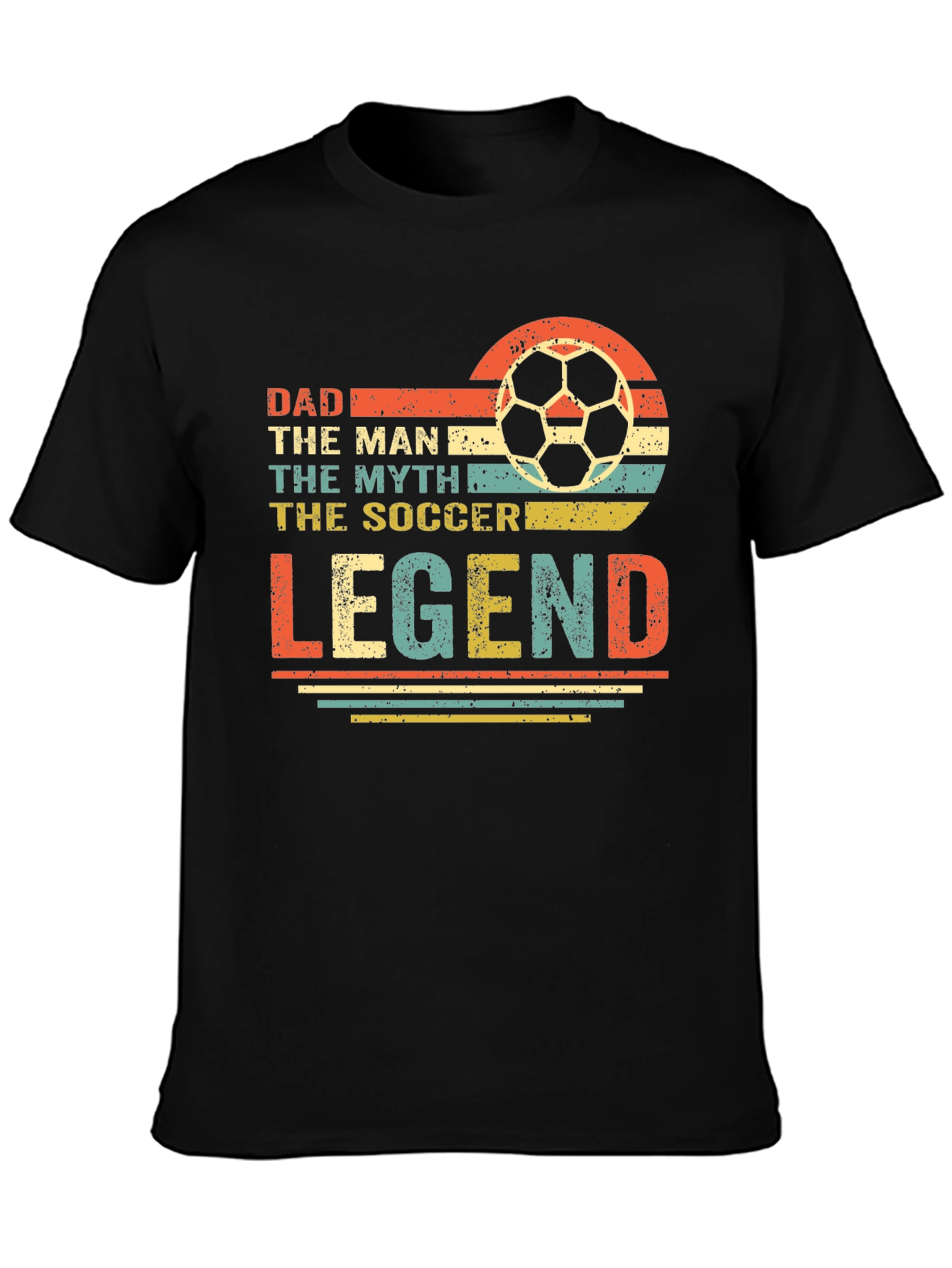 Black Dad Soccer Legend T-Shirt view 3