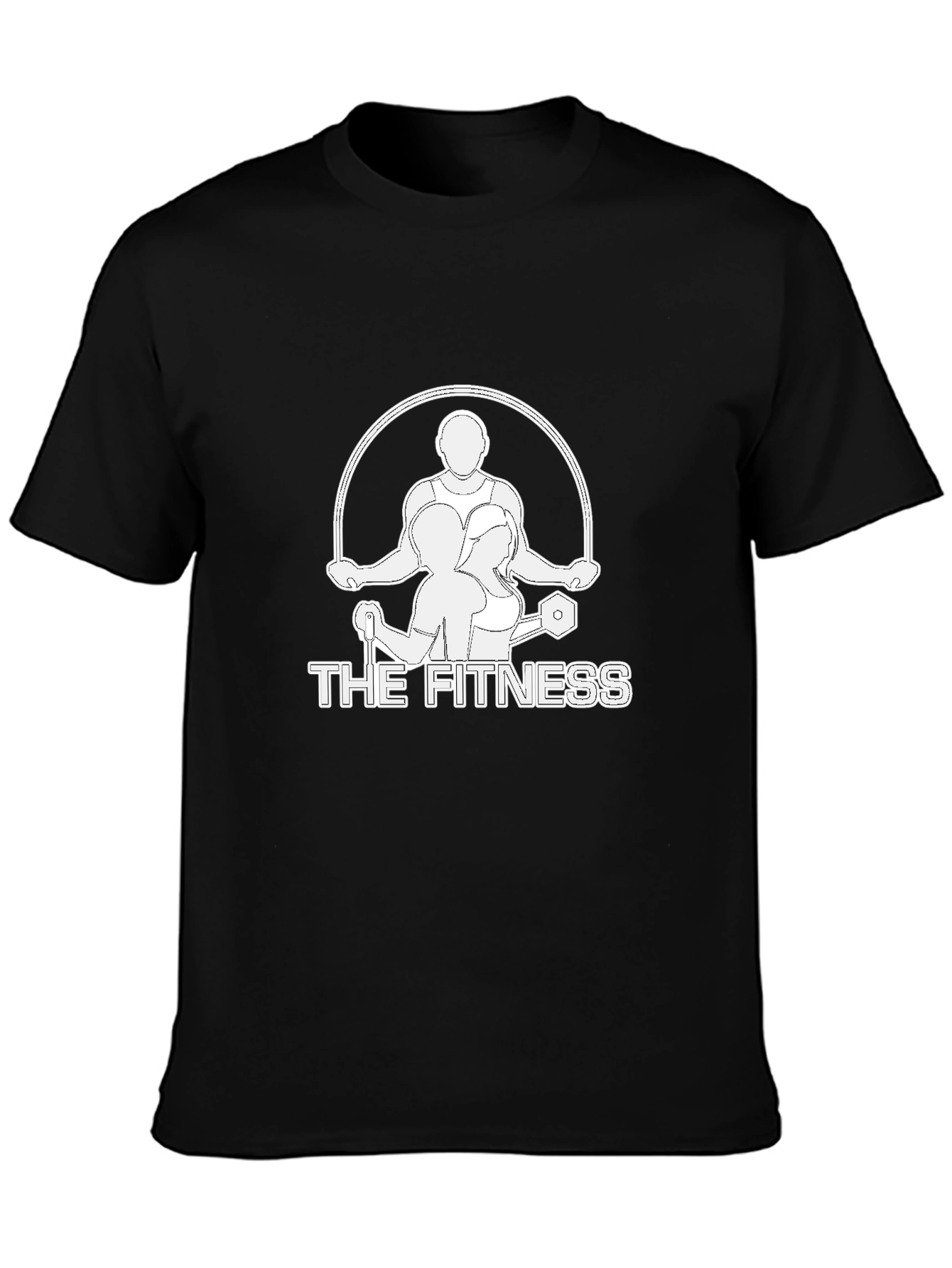Black Fitness Graphic Tee - Black Gym Workout Shirt view 3