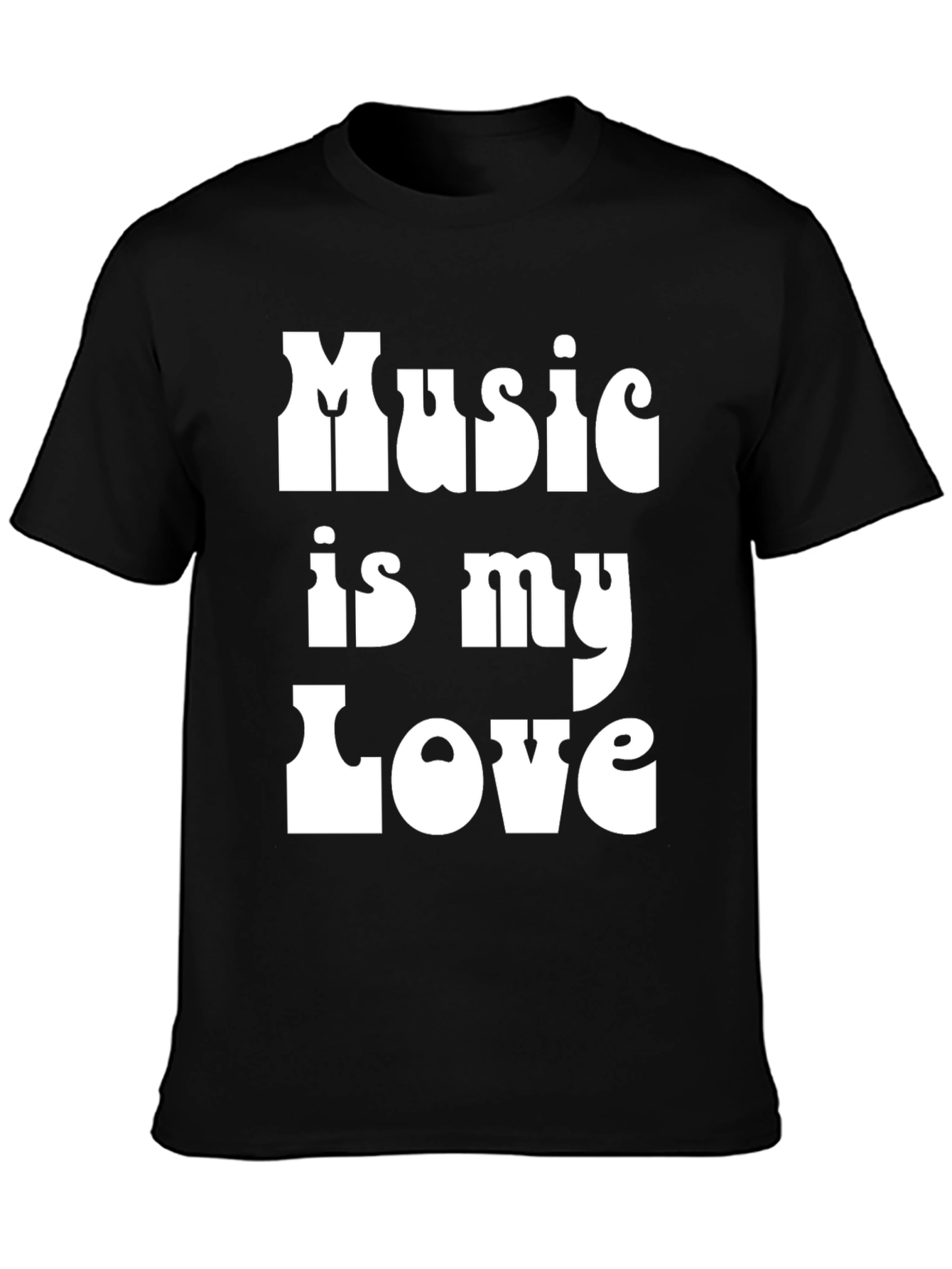Black Music is My Love Black Graphic Tee view 3