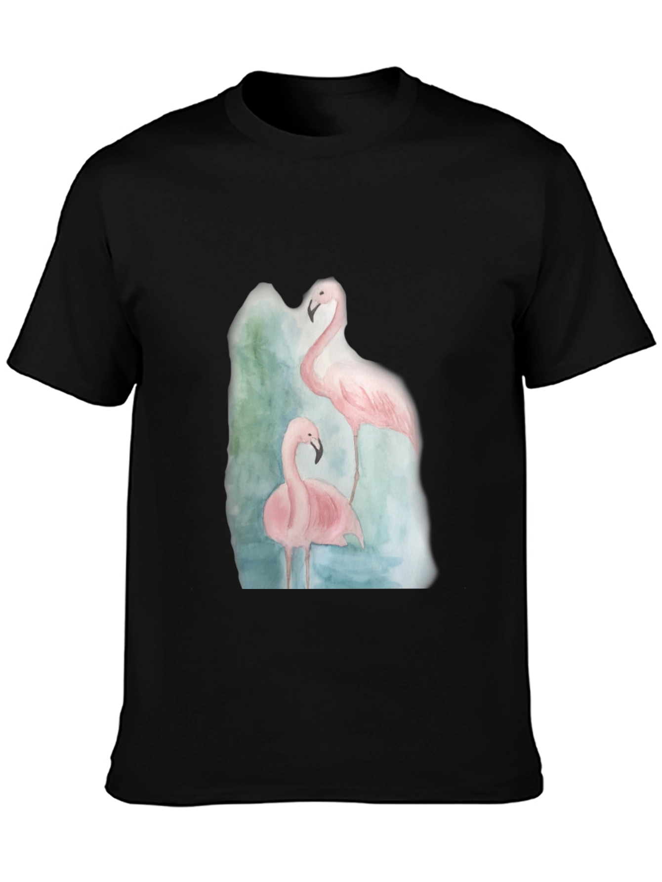 Black Flamingo Graphic Tee - Black Cotton Casual Shirt view 3