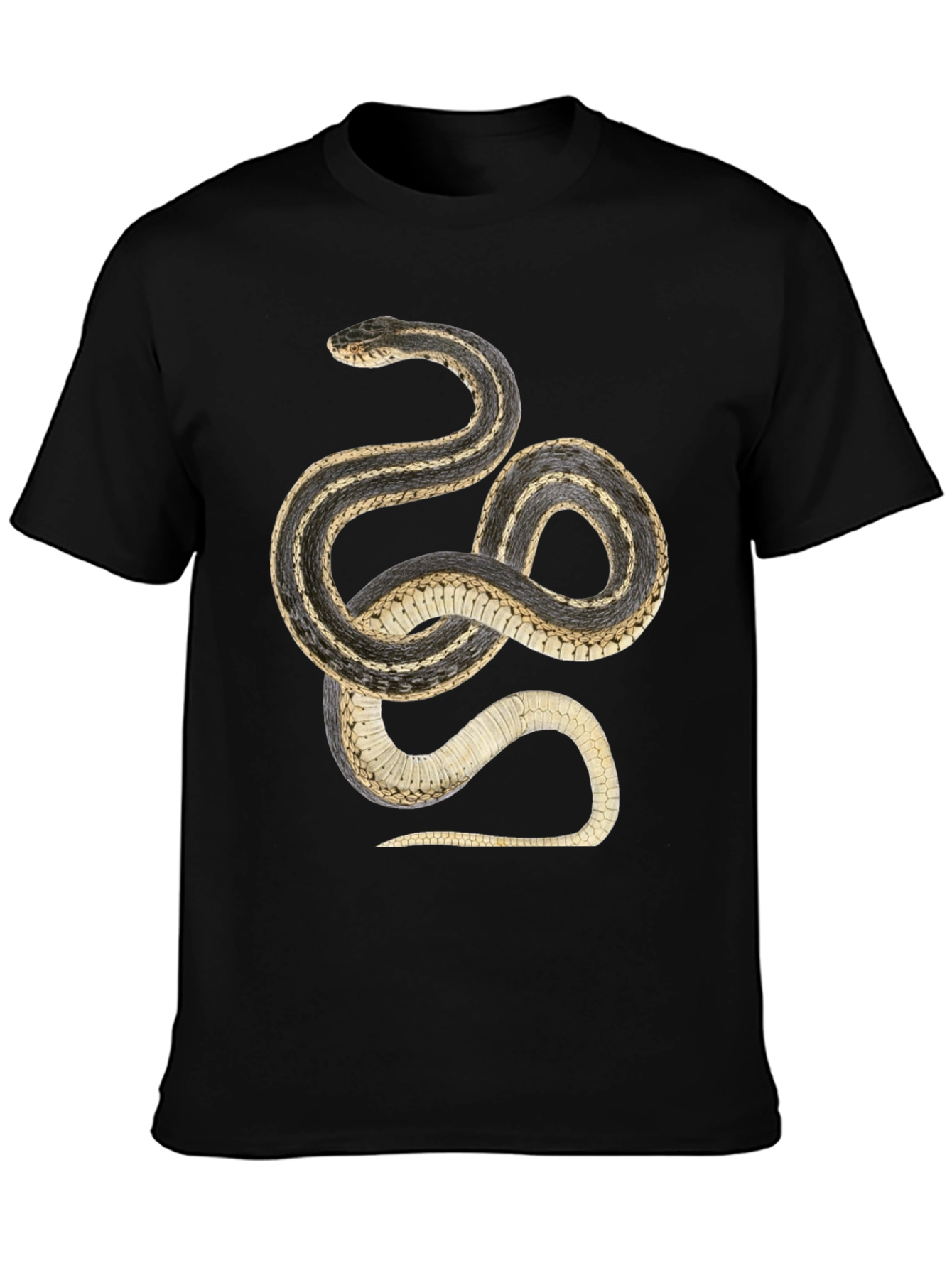 Black Snake Graphic T-Shirt - Black Cotton Tee view 3