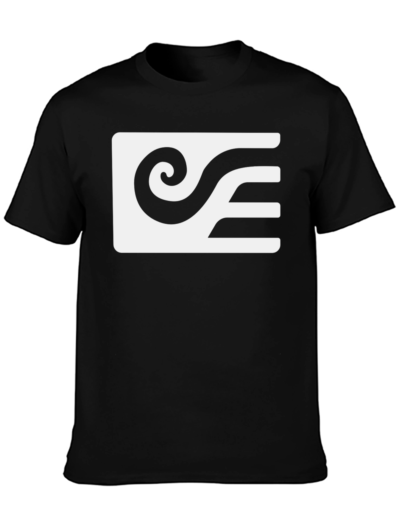 Black Modern Abstract Graphic T-Shirt - Black view 3
