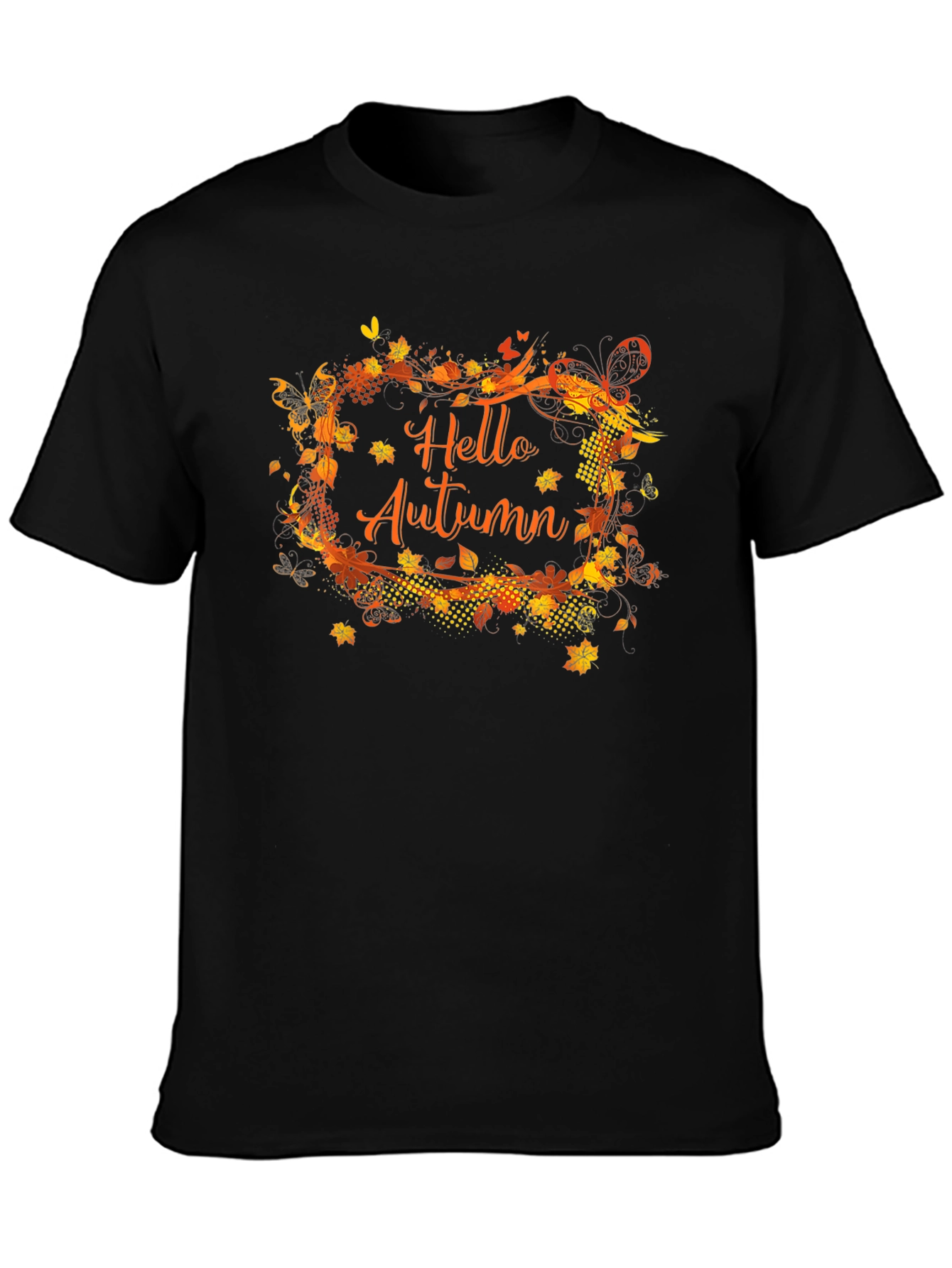 Black Hello Autumn Graphic Tee view 3