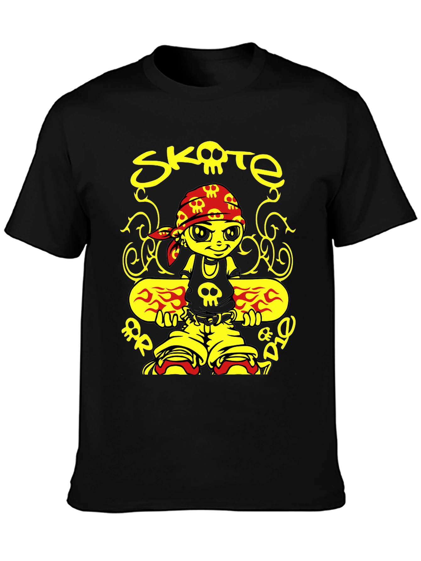Black Skate or Die Cartoon Graphic T-Shirt view 3