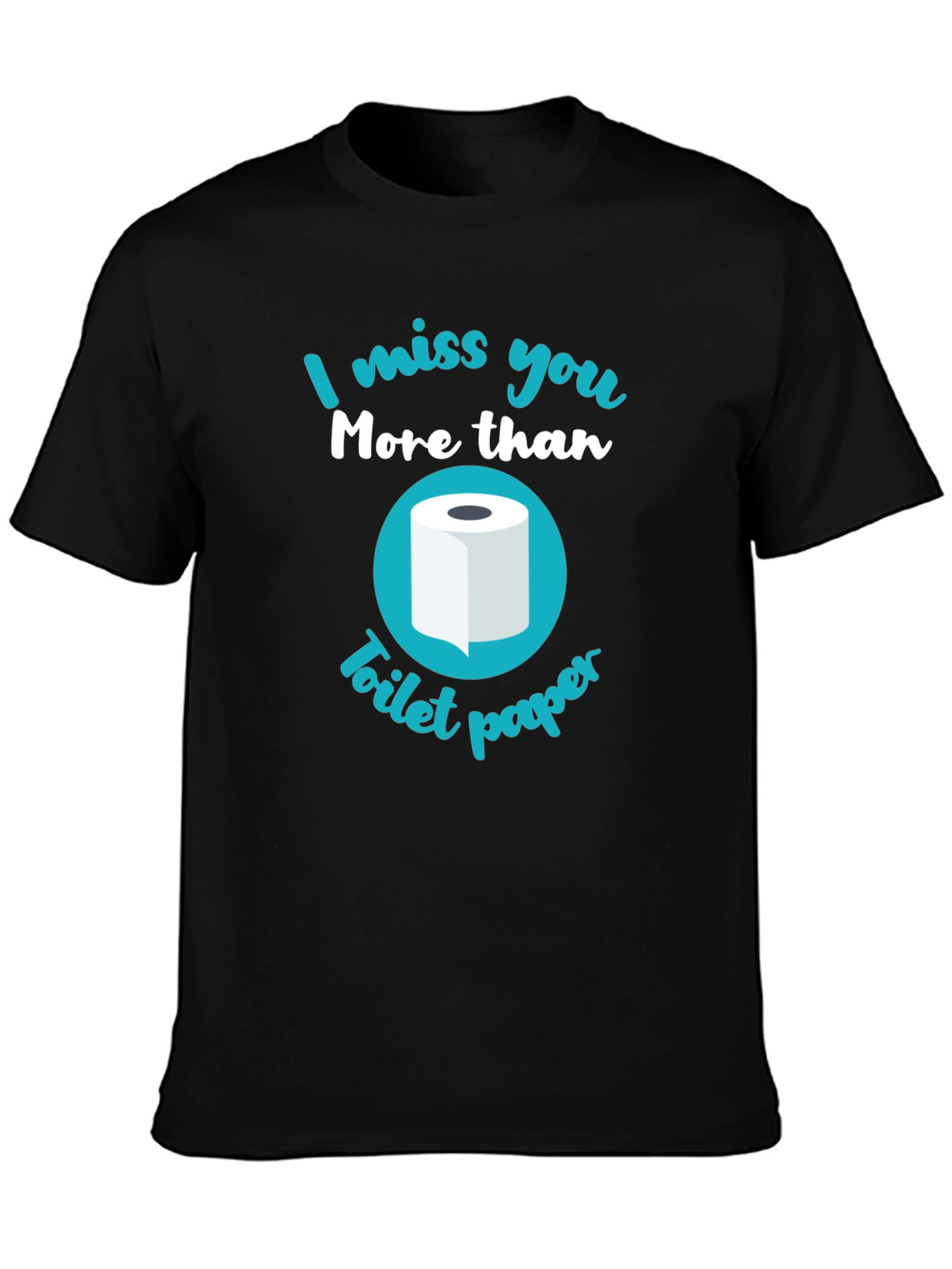 Black Funny Toilet Paper Graphic T-Shirt view 3