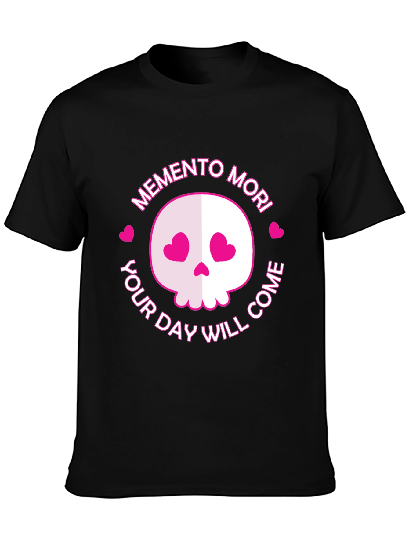 Black Memento Mori Skull Graphic Tee - Black view 3