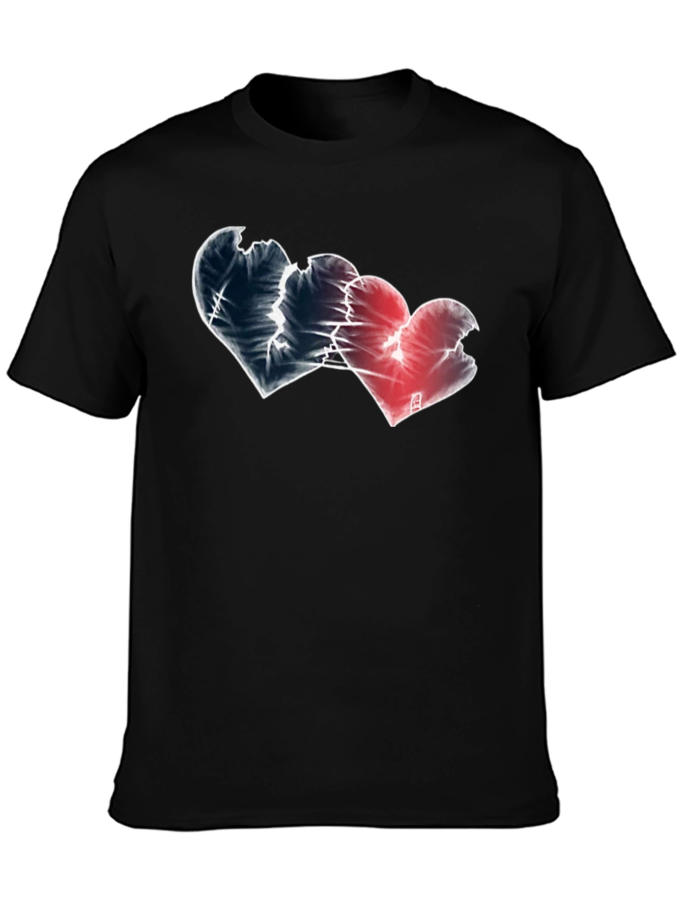 Black Broken Hearts Graphic Tee - Black view 3