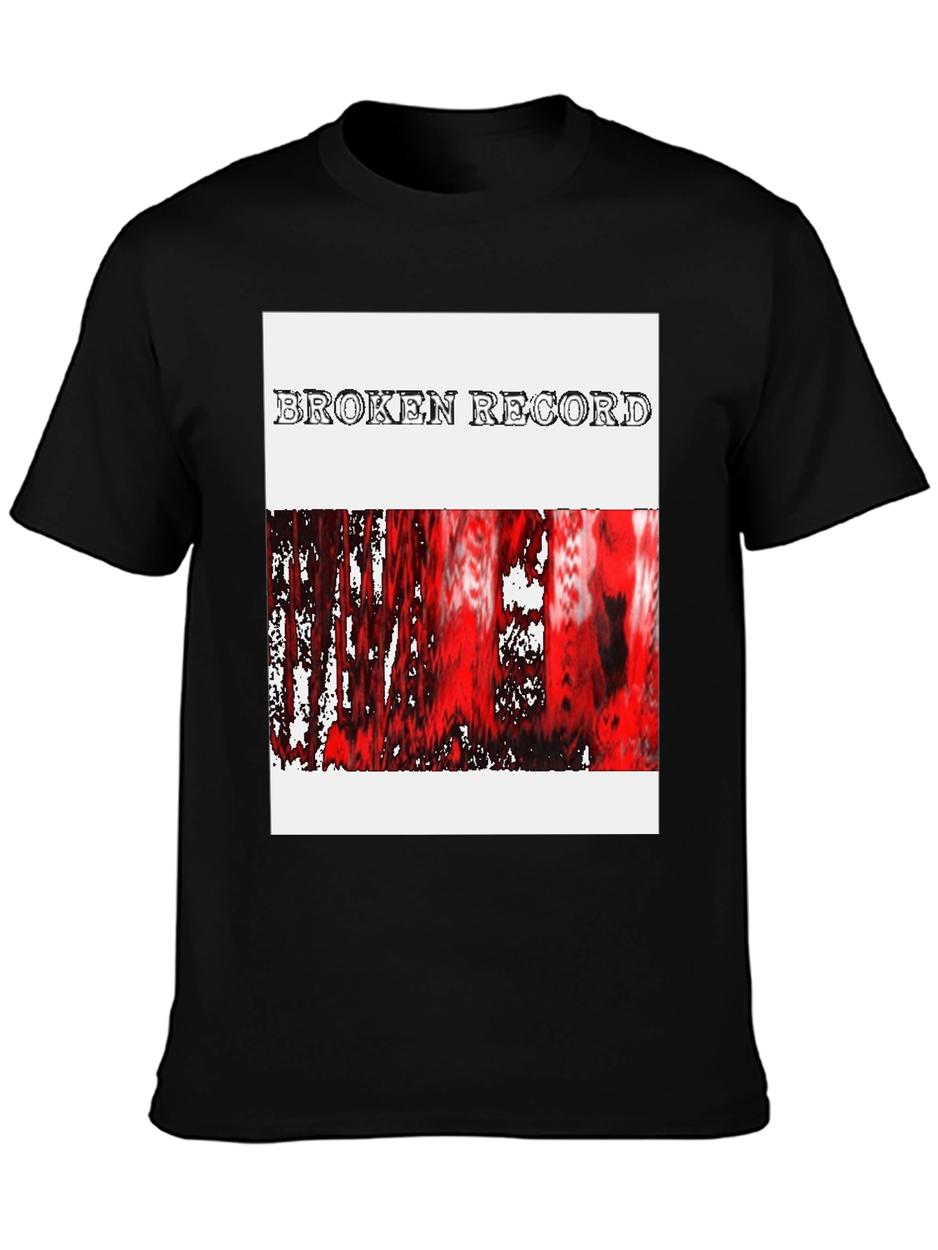 Black Broken Record Graphic Tee - Trendy Casual Style view 3