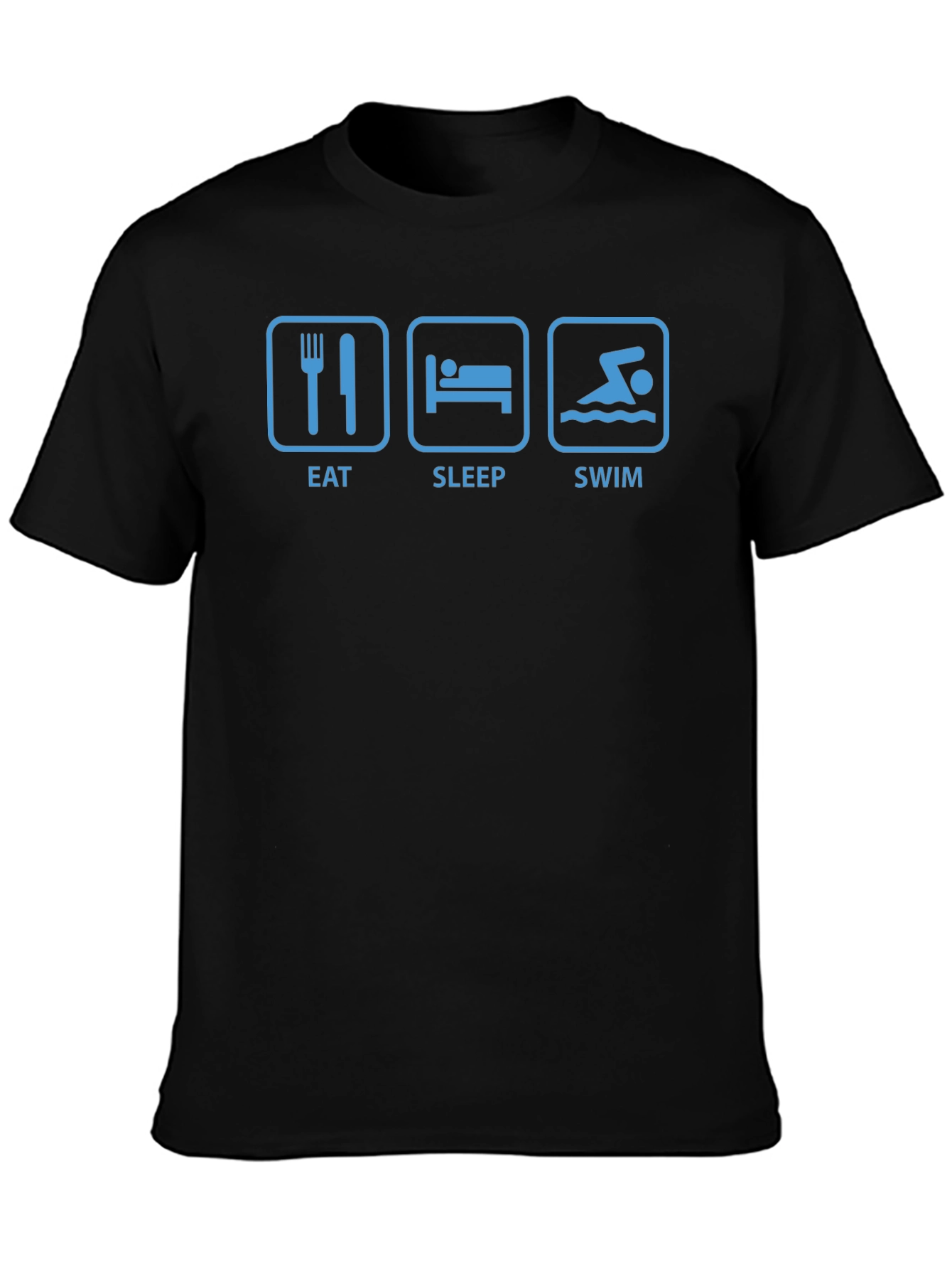 Black Eat Sleep Swim T-Shirt view 3