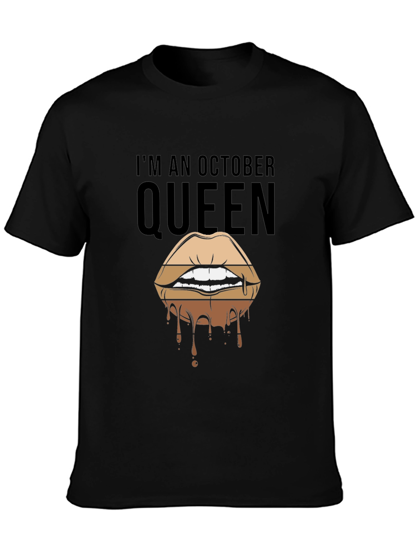 Black October Queen Lips Graphic T-Shirt - Black view 3