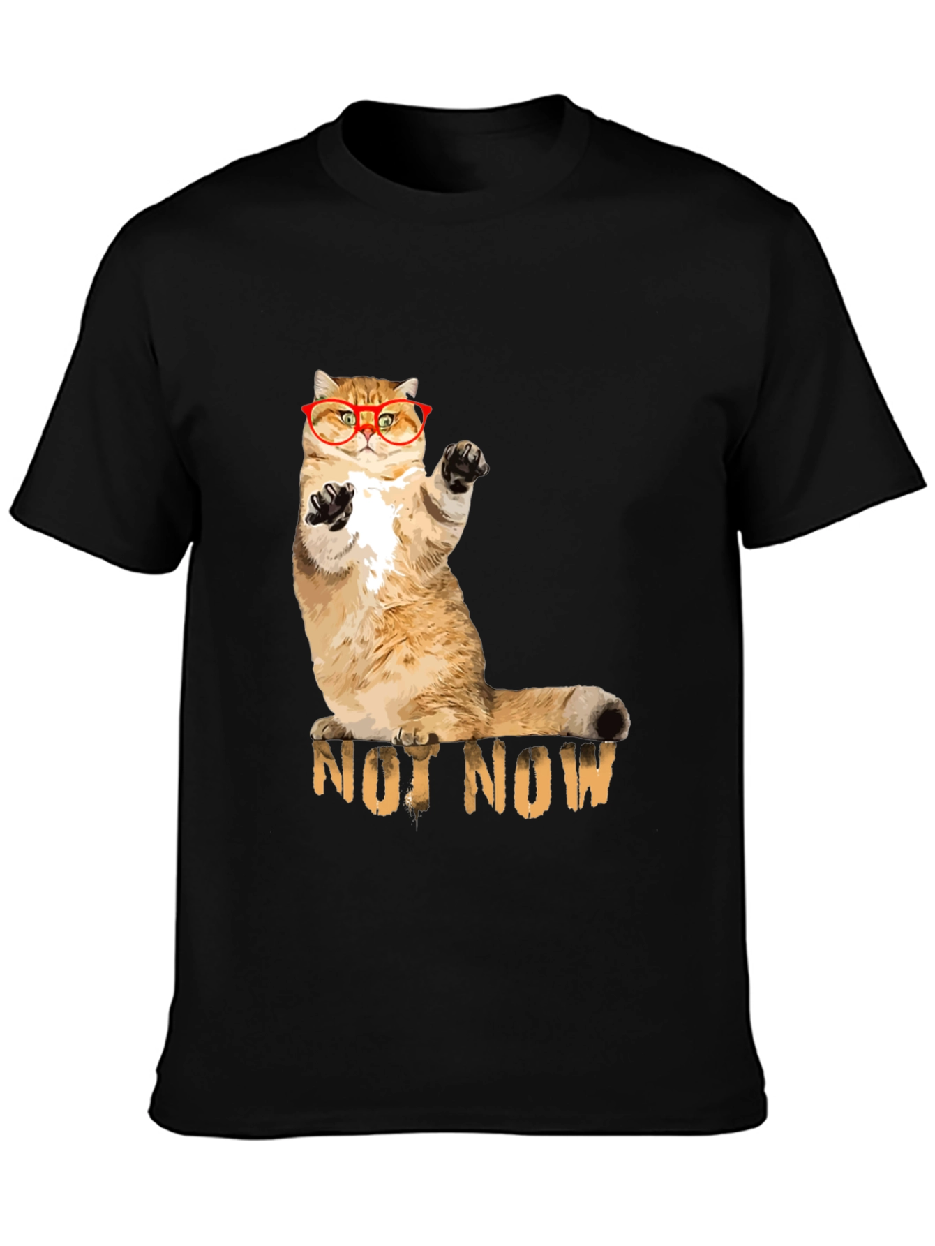 Black Not Now Cat T-Shirt - Funny Cat Lover Tee view 3