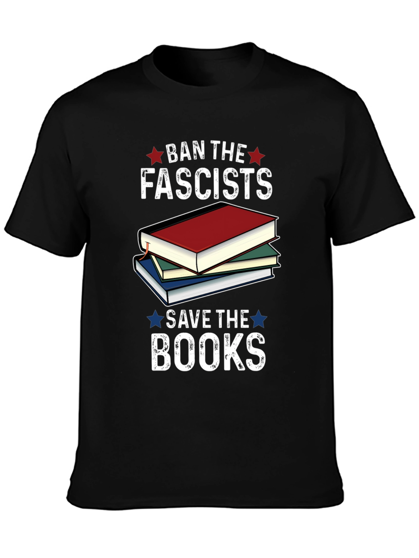 Black Ban the Fascists, Save the Books T-Shirt view 3