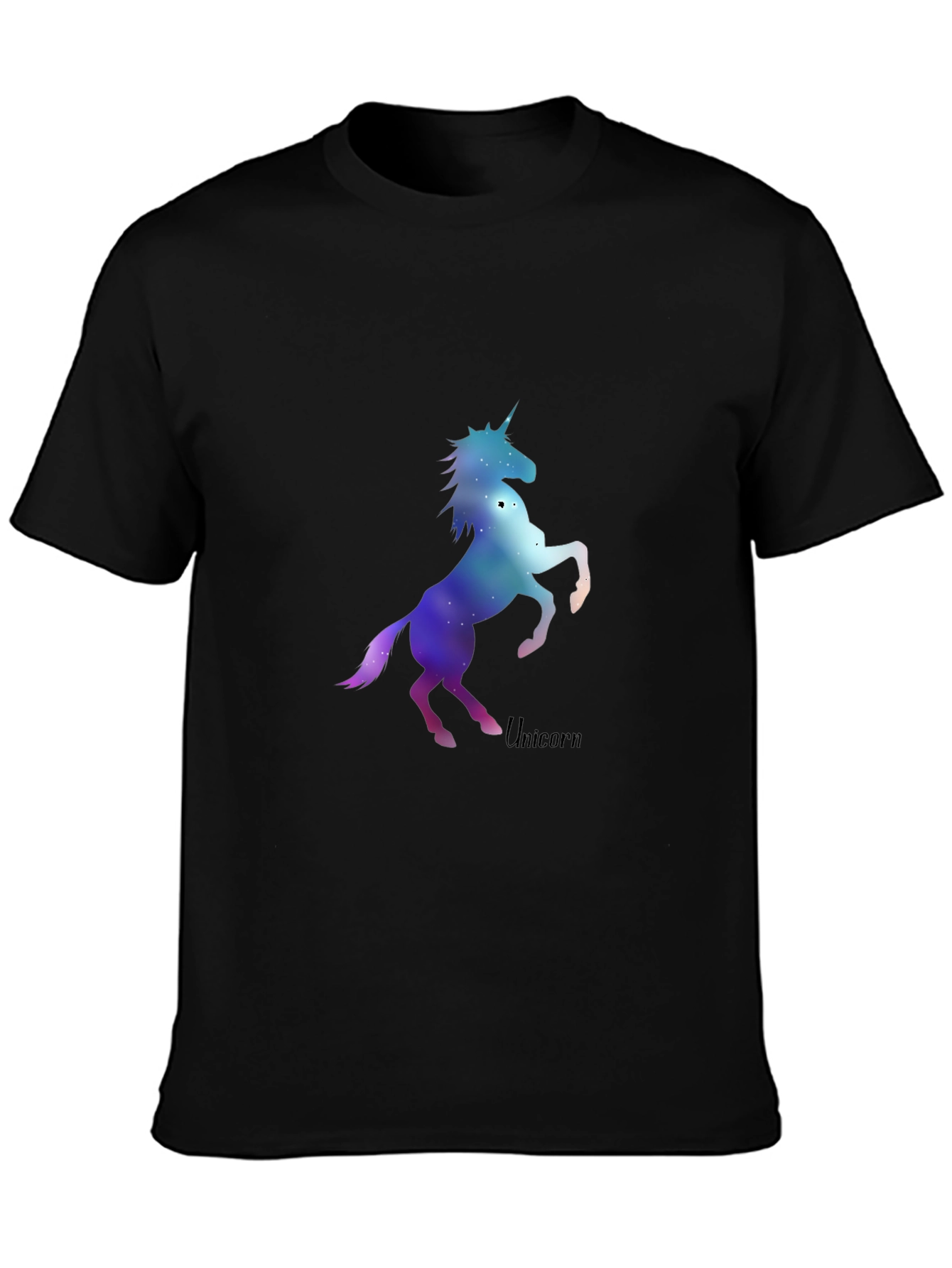 Black Unicorn Galaxy Black T-Shirt - Stylish & Unique view 3