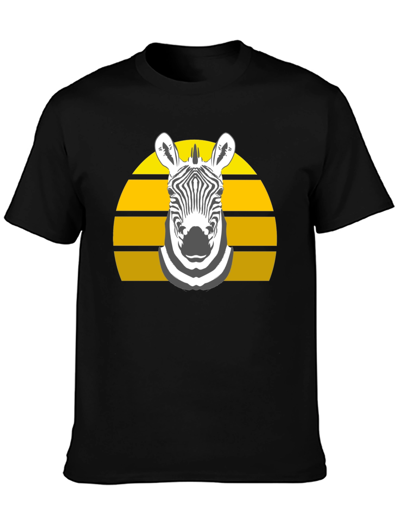 Black Zebra Sunset Graphic Tee - Stylish Black T-Shirt view 3