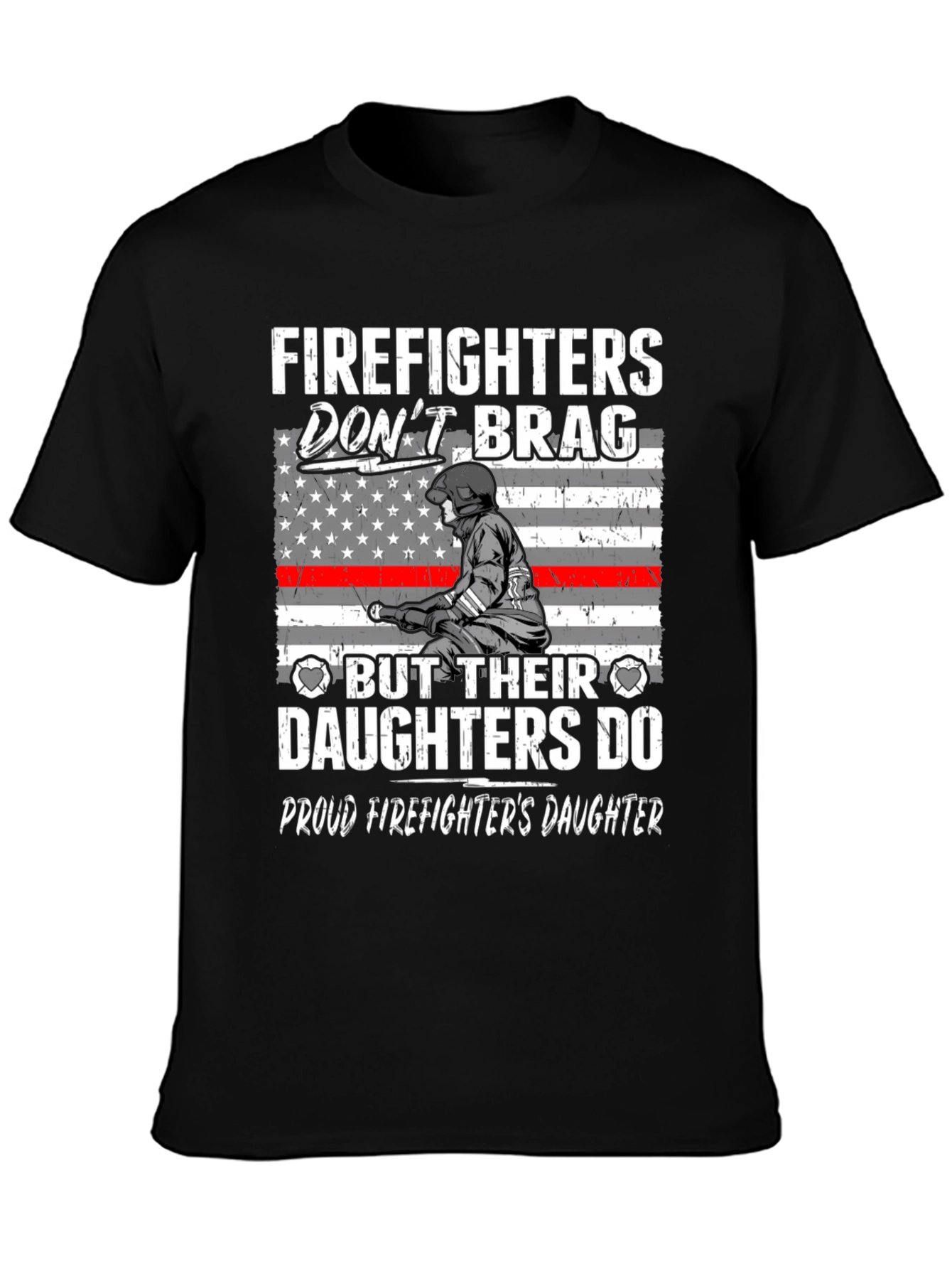 Black Firefighters Daughter Graphic Tee view 3
