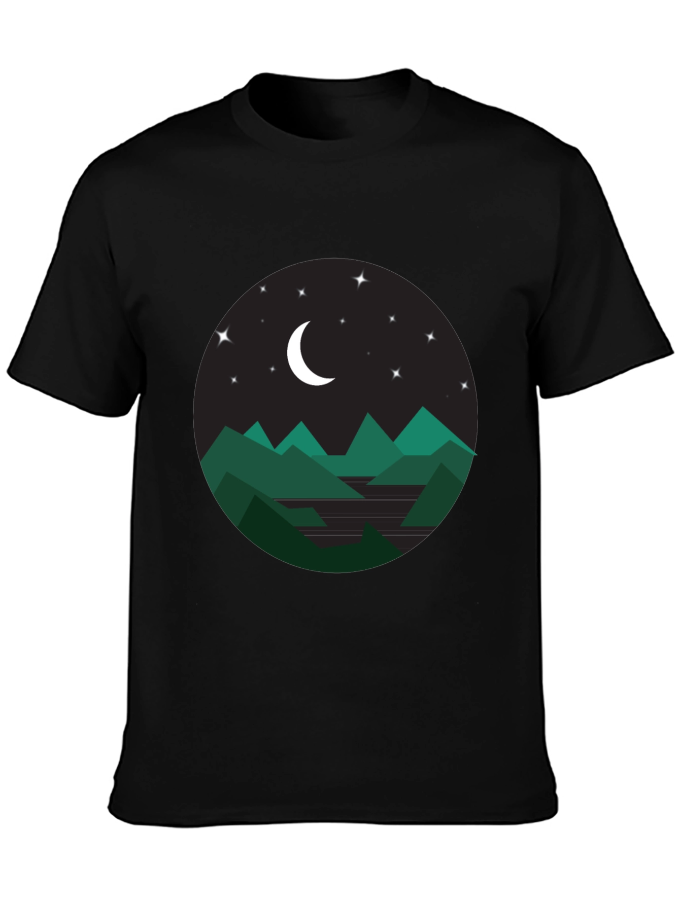 Black Nightscape Mountain T-Shirt - Stylish Graphic Tee view 3