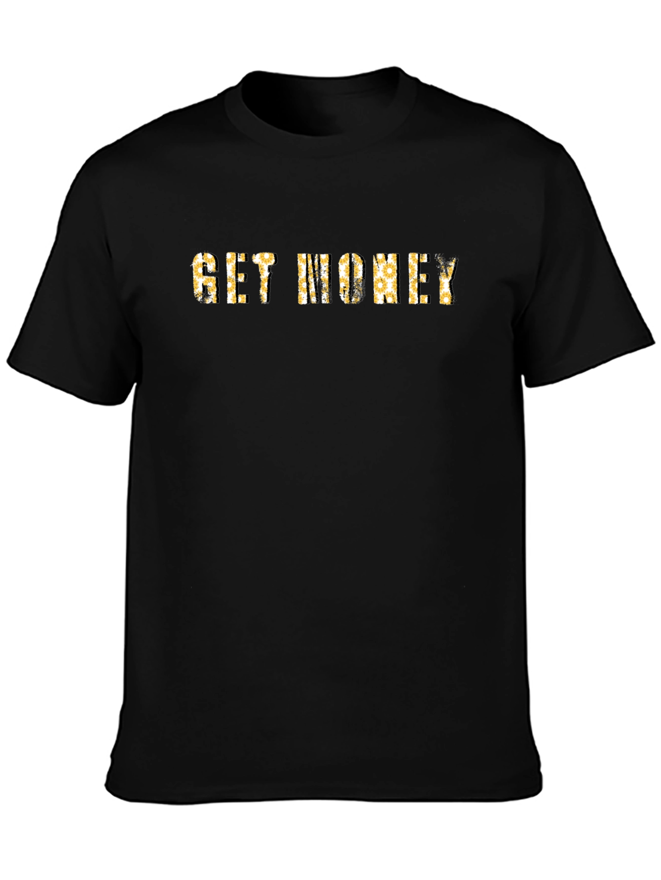 Black Get Money Graphic Print Crew Neck T-Shirt view 3