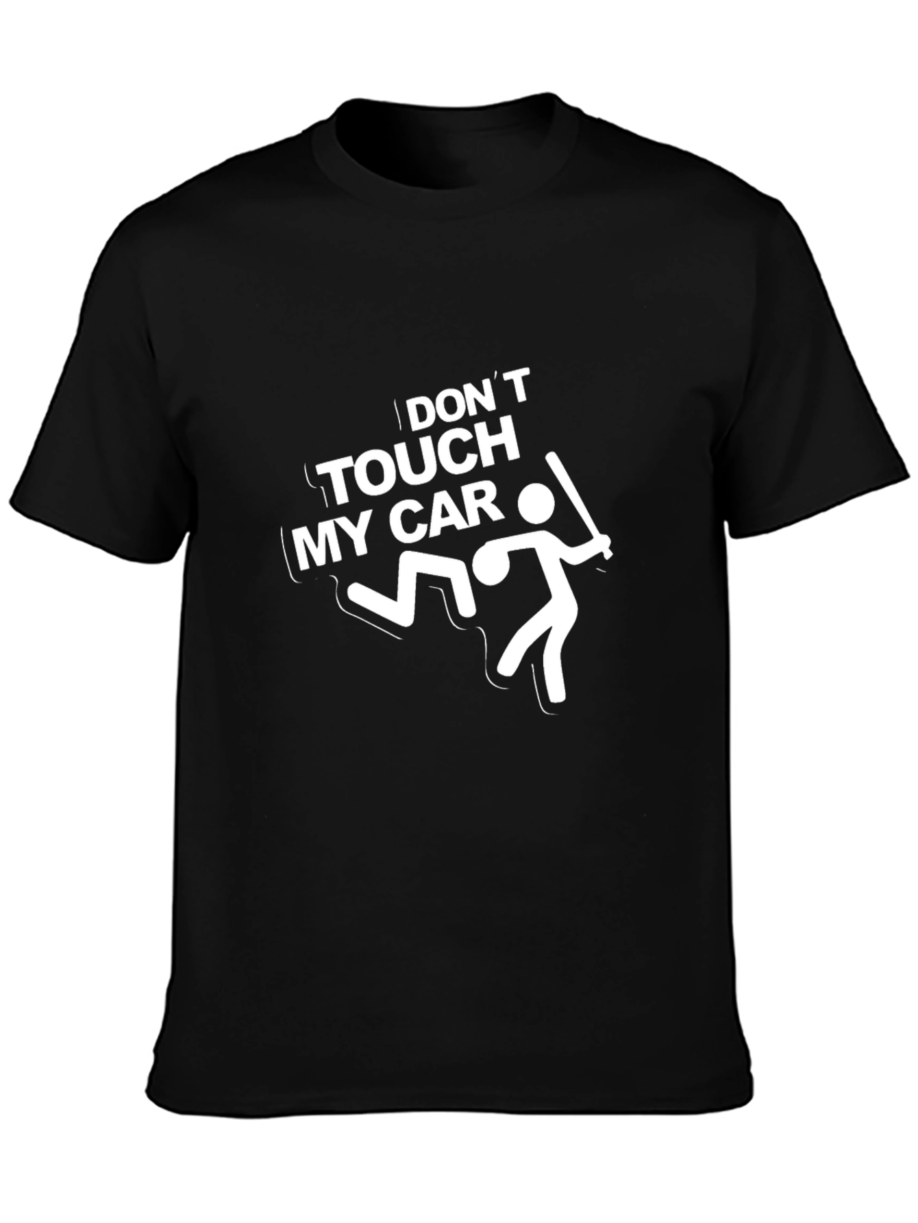Black Don't Touch My Car Funny Graphic Tee view 3