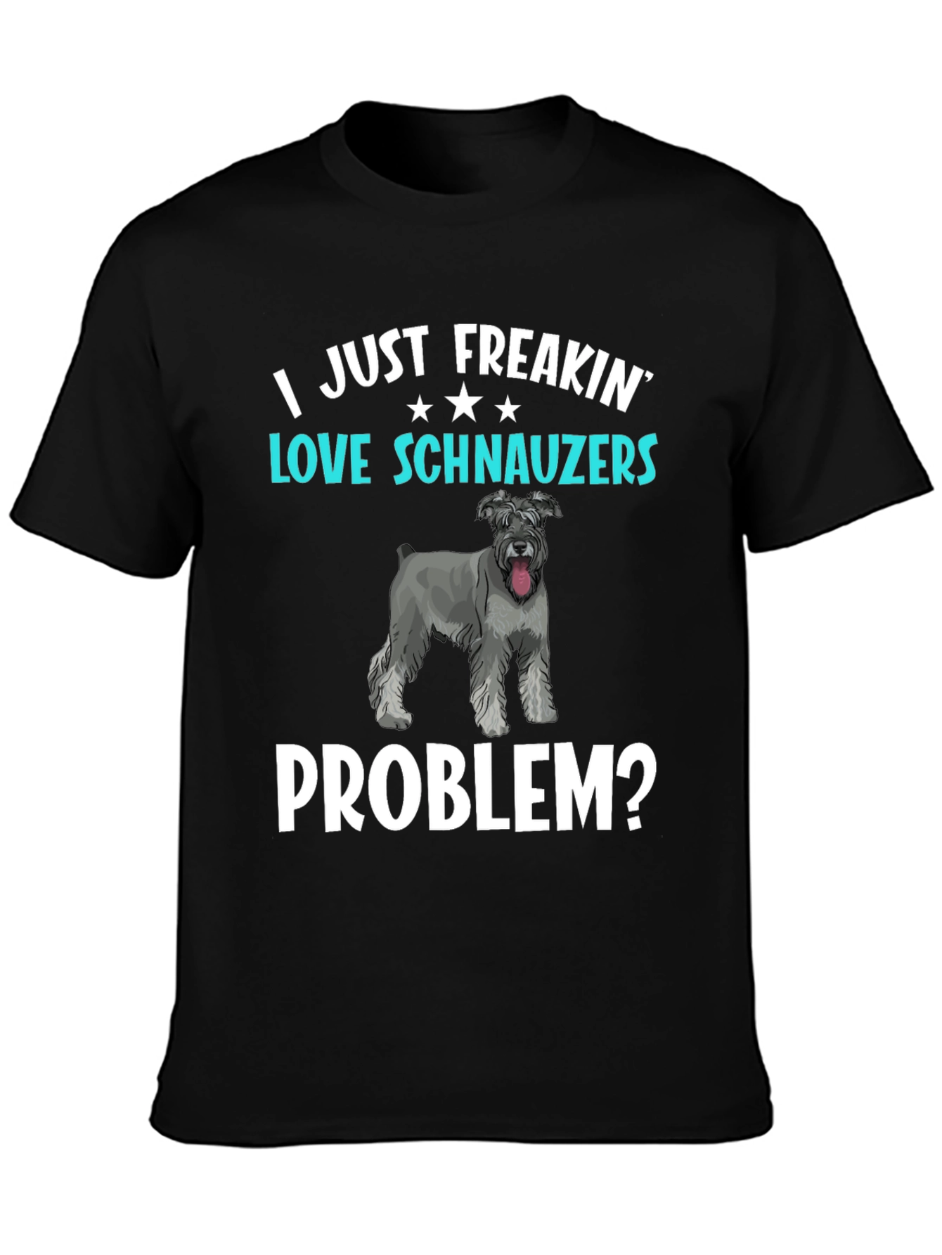 Black I Love Schnauzers T-Shirt Funny Dog Lover Tee view 3