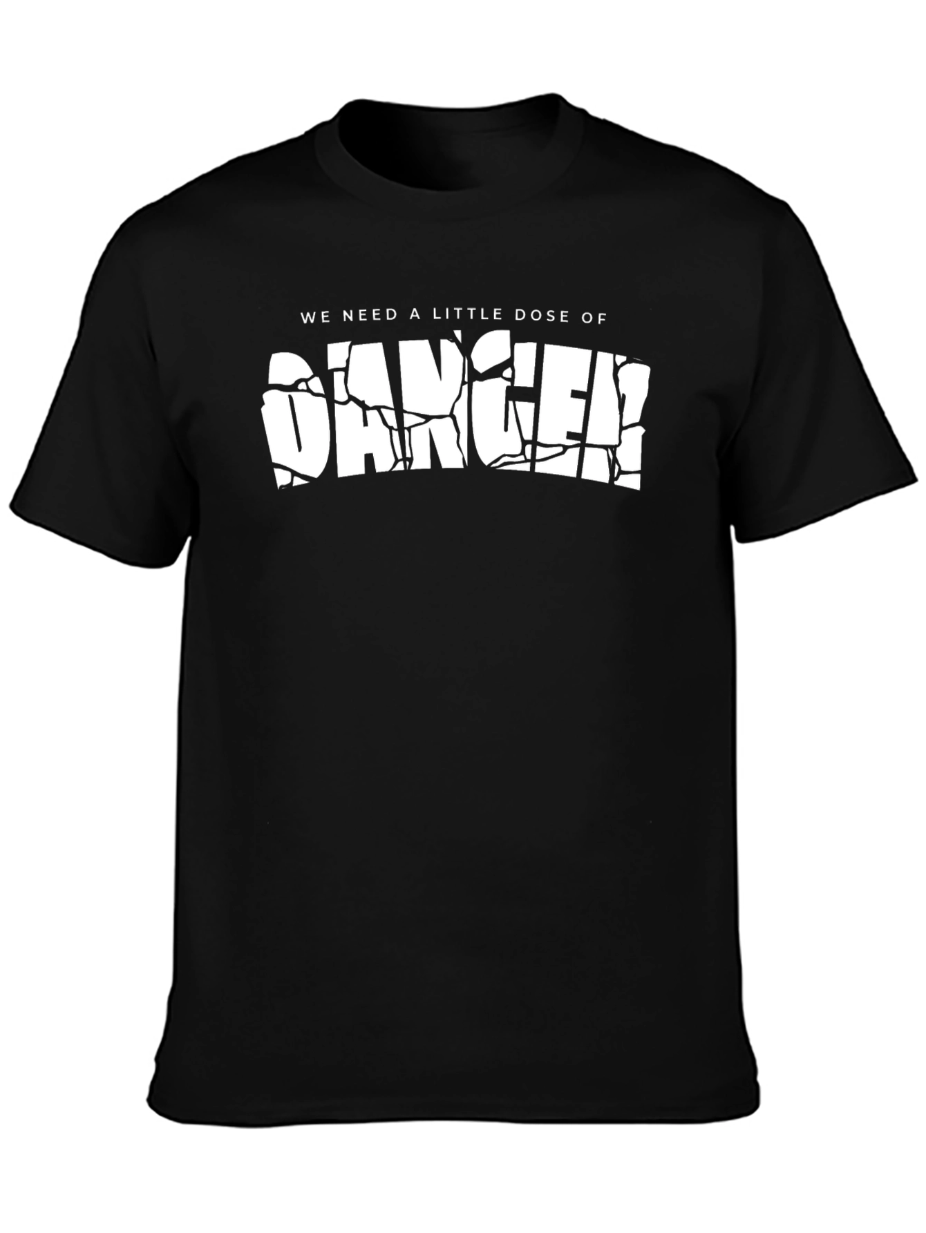 Black Danger T-Shirt - Short Sleeve Crew Neck view 3