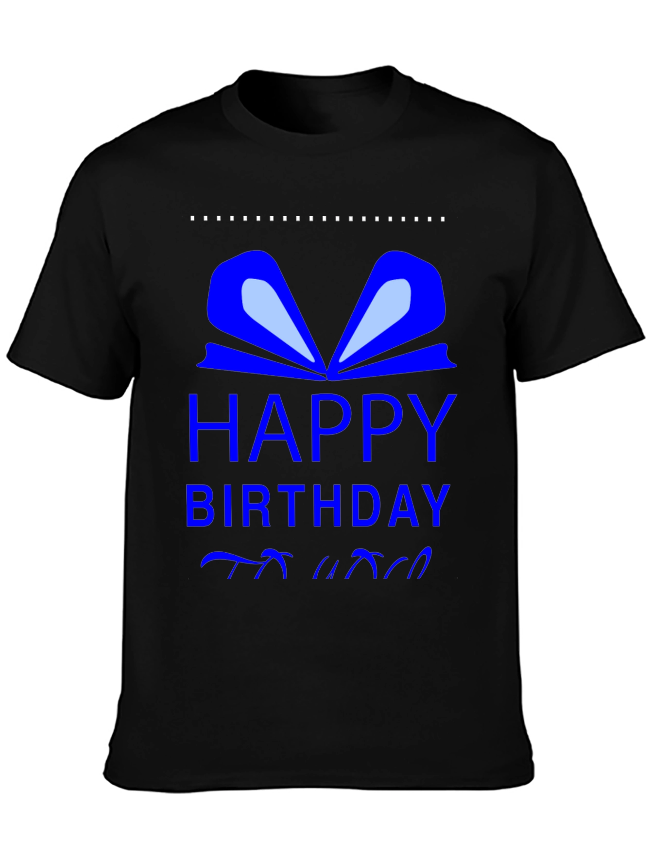 Black Happy Birthday Gift T-Shirt view 3