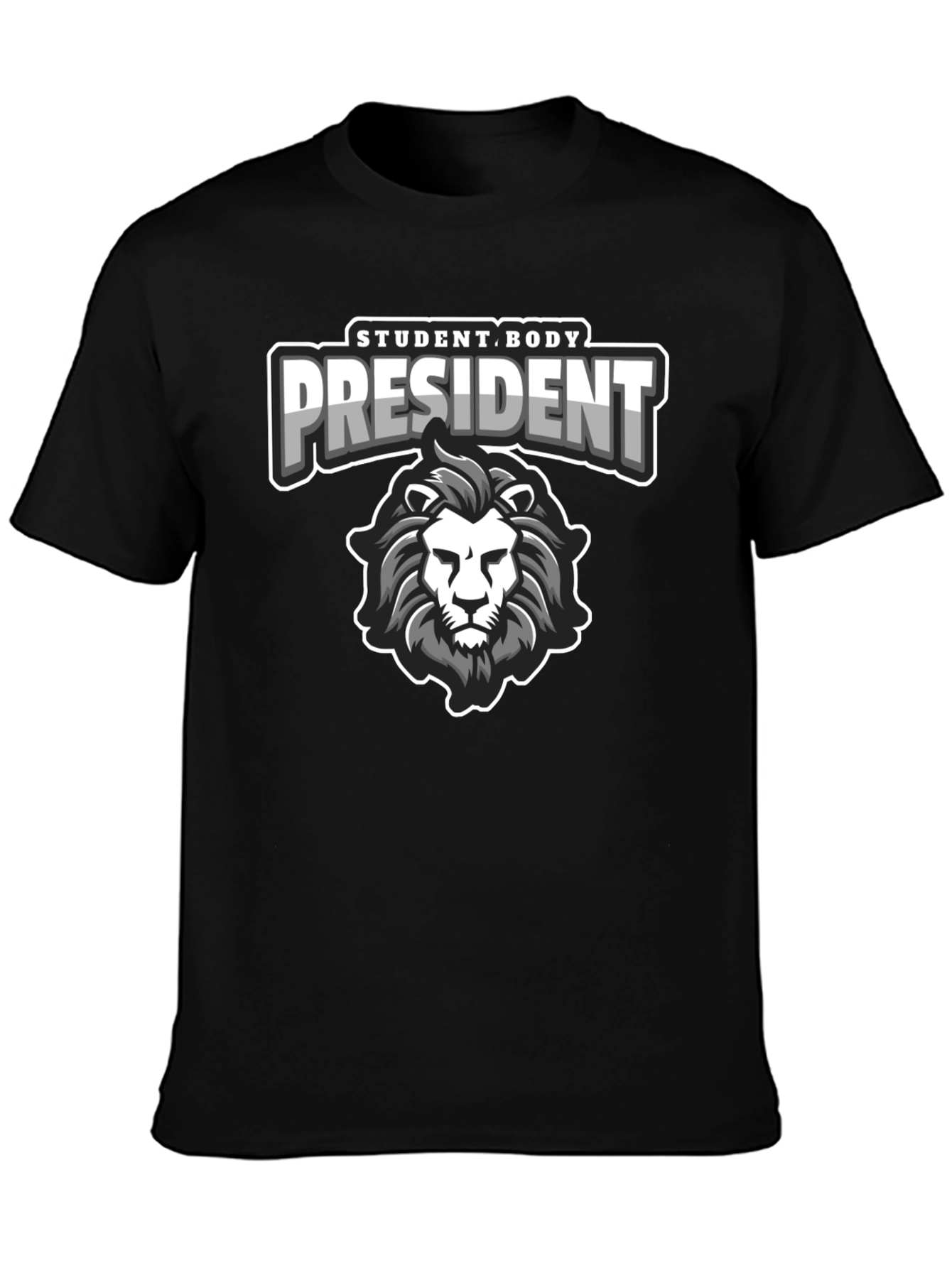Black Student Body President Lion T-Shirt view 3