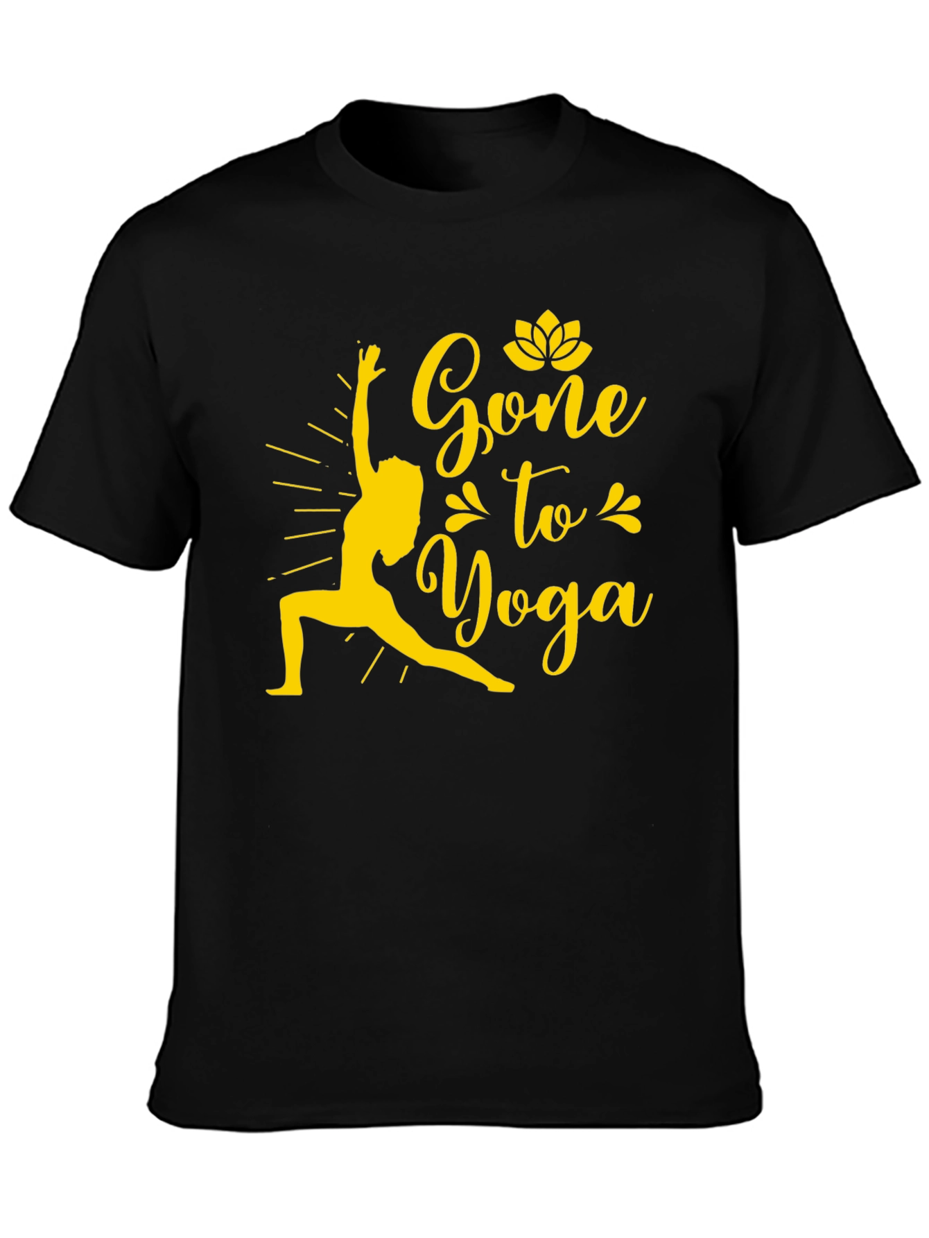 Black Gone to Yoga Graphic Tee - Men's Black Cotton T-Shirt view 3