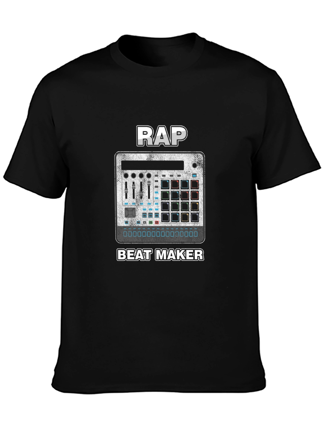 Black Rap Beat Maker T-Shirt - Music Producer Tee view 3