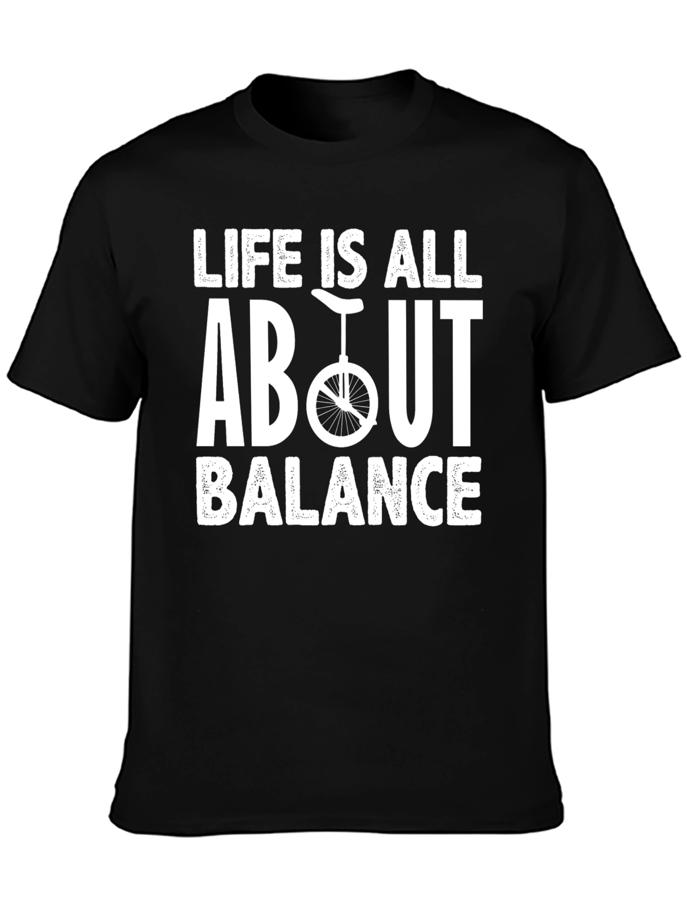 Black Life is All About Balance - Unicycle T-Shirt view 3