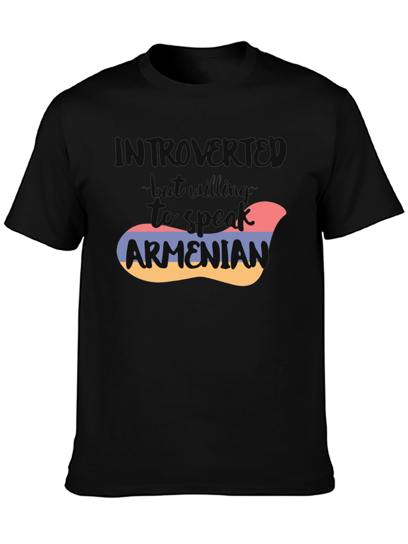 Black Introvert Armenian Flag T-Shirt view 3
