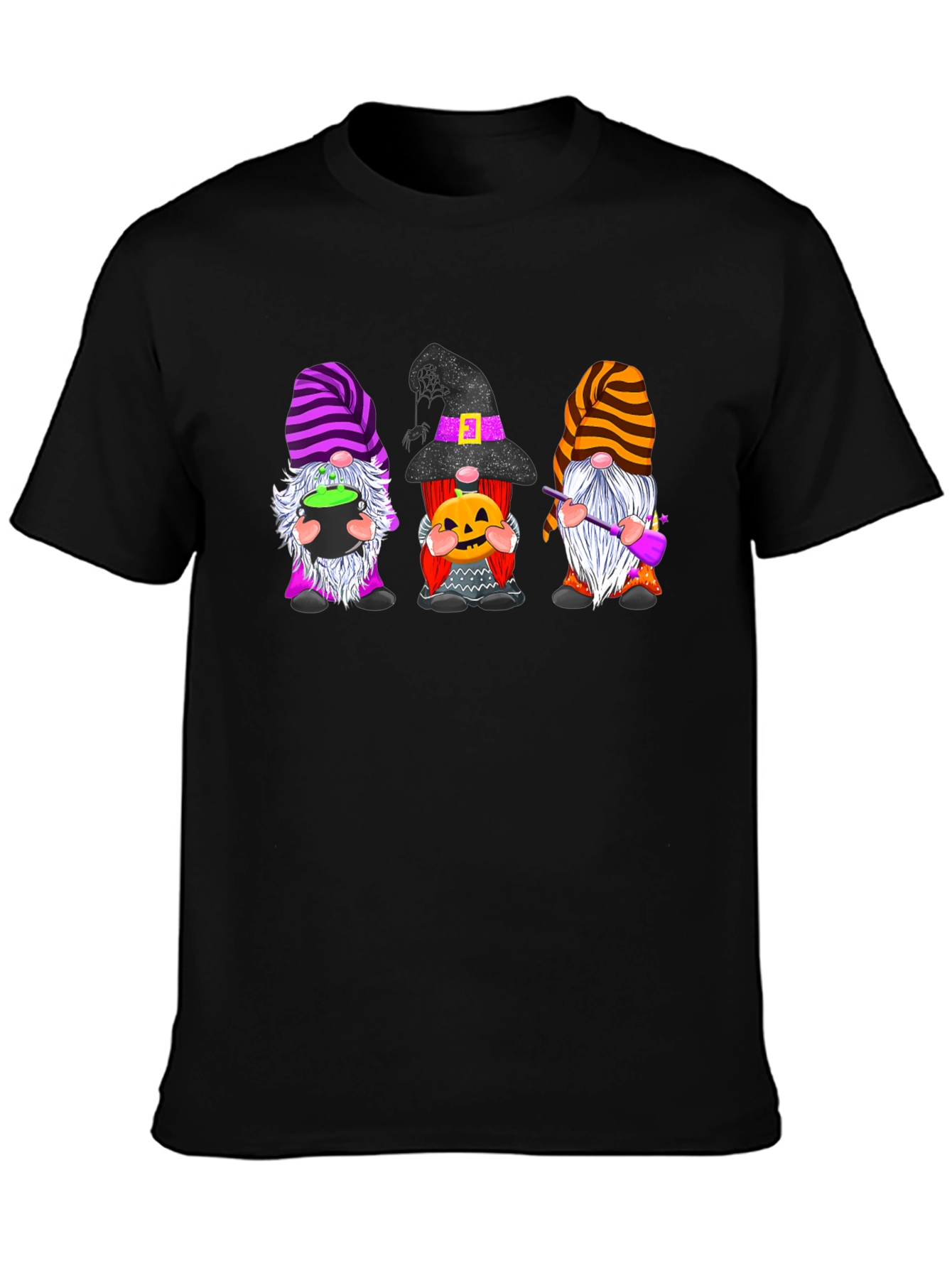 Black Halloween Gnome T-Shirt view 3