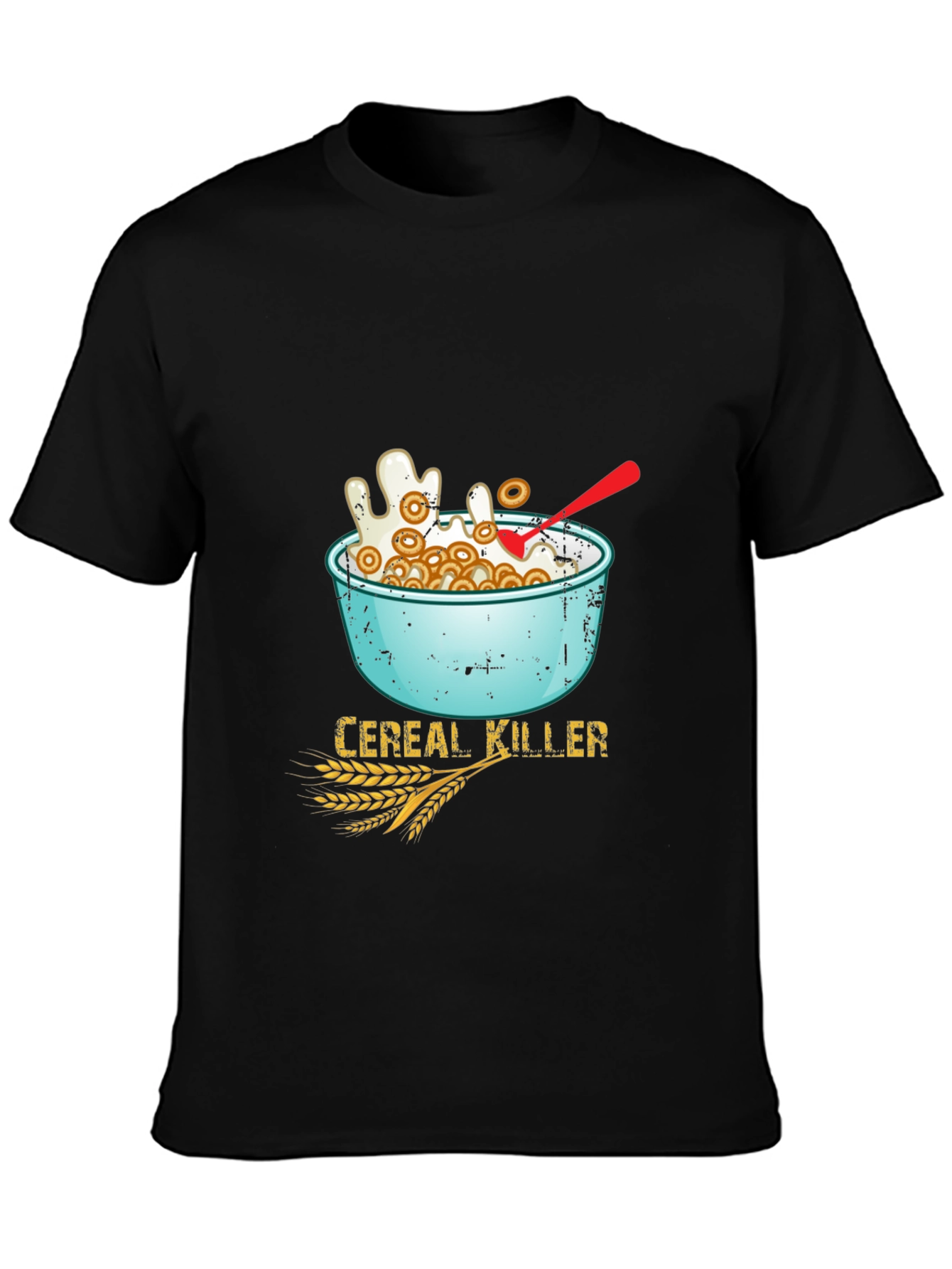 Black Cereal Killer T-Shirt - Funny Breakfast Pun Tee view 3