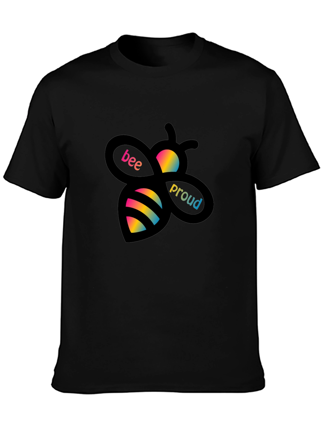 Black Bee Proud Graphic Tee - Black Cotton Blend view 3