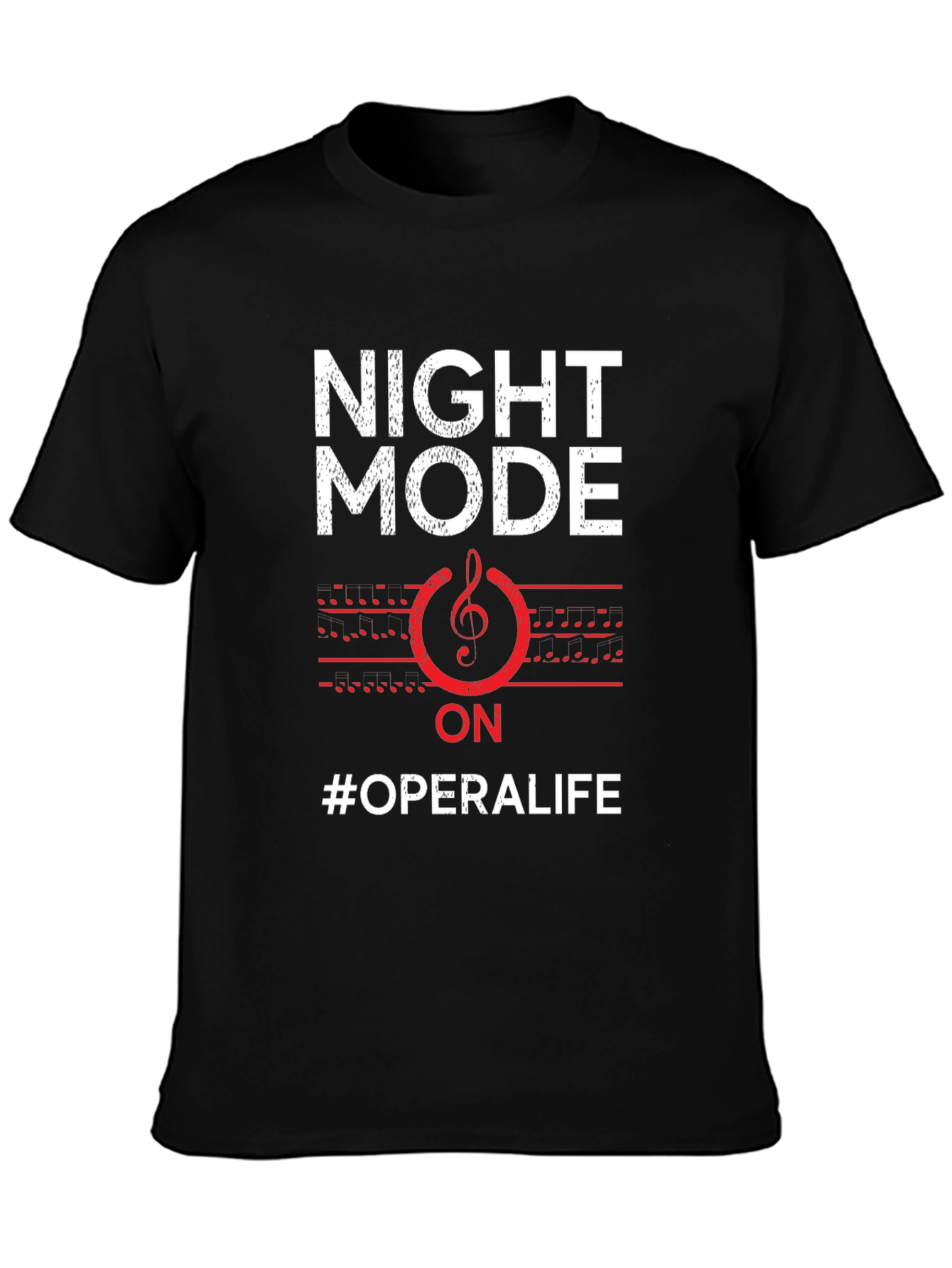 Black Night Mode Opera Life T-Shirt - Music Lover Tee view 3