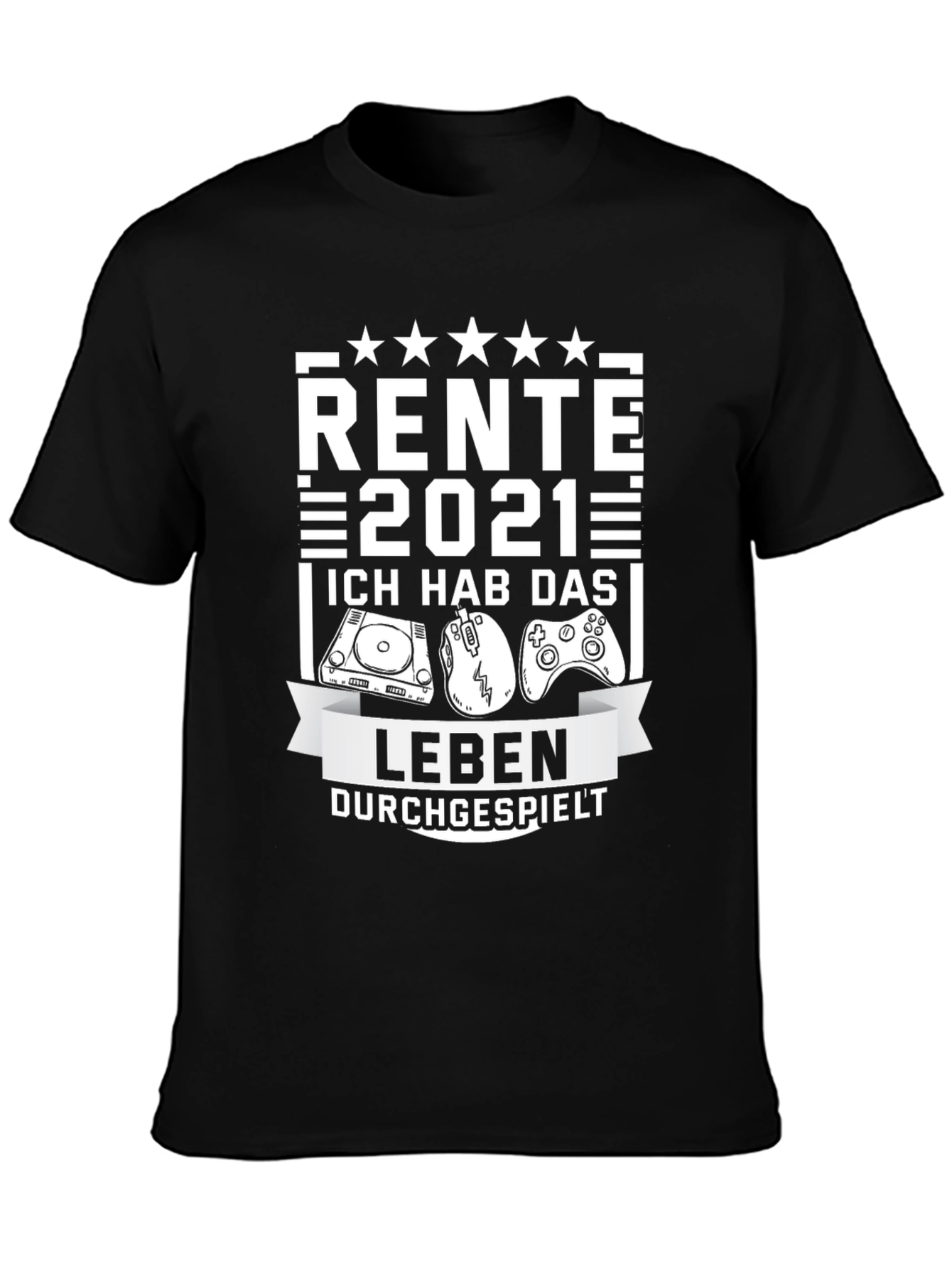 Black Rente 2021 Gamer T-Shirt view 3
