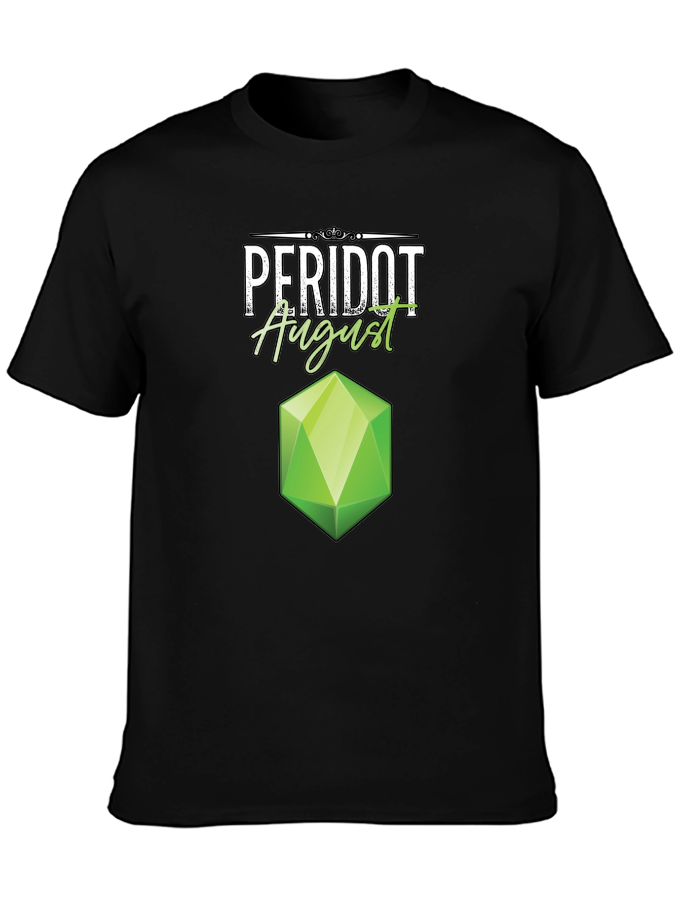 Black Peridot August Gemstone T-Shirt view 3