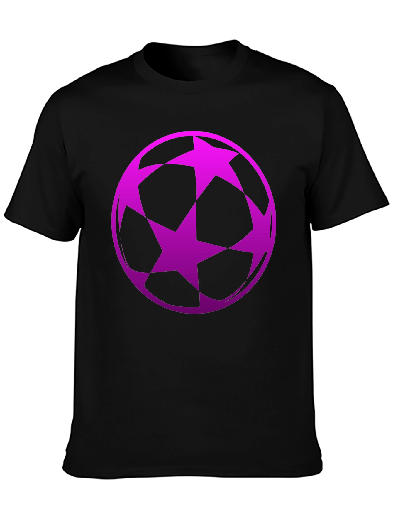 Black Soccer Star Graphic Tee - Black view 3