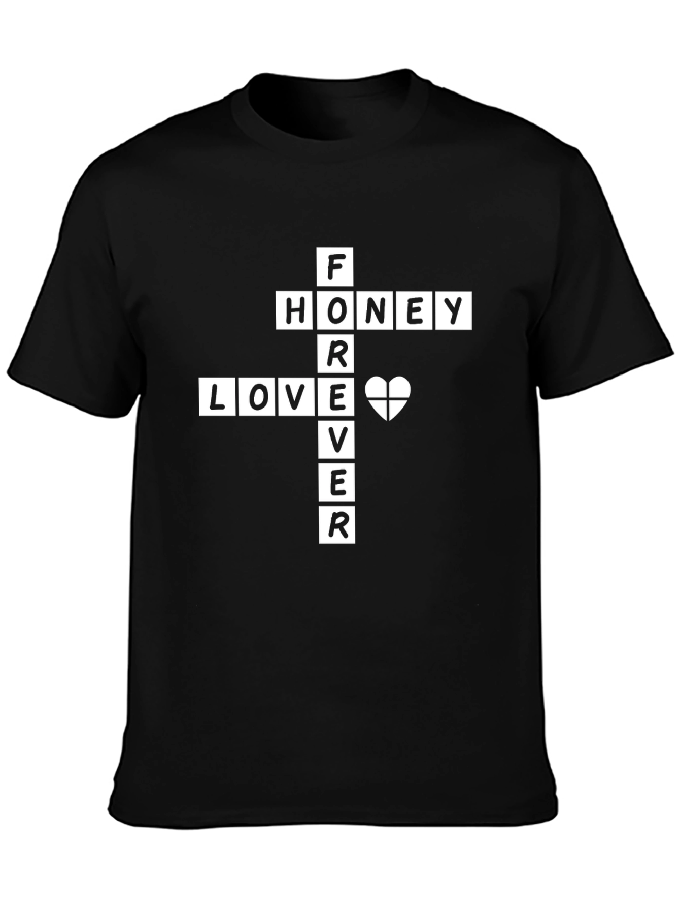 Black Forever Love Honey Graphic Tee view 3