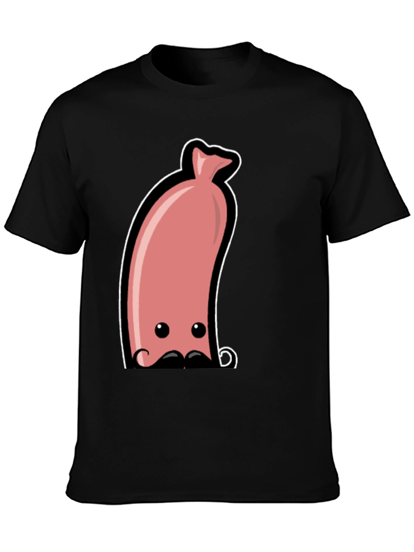 Black Funny Sausage Graphic Tee - Men's Black T-Shirt view 3