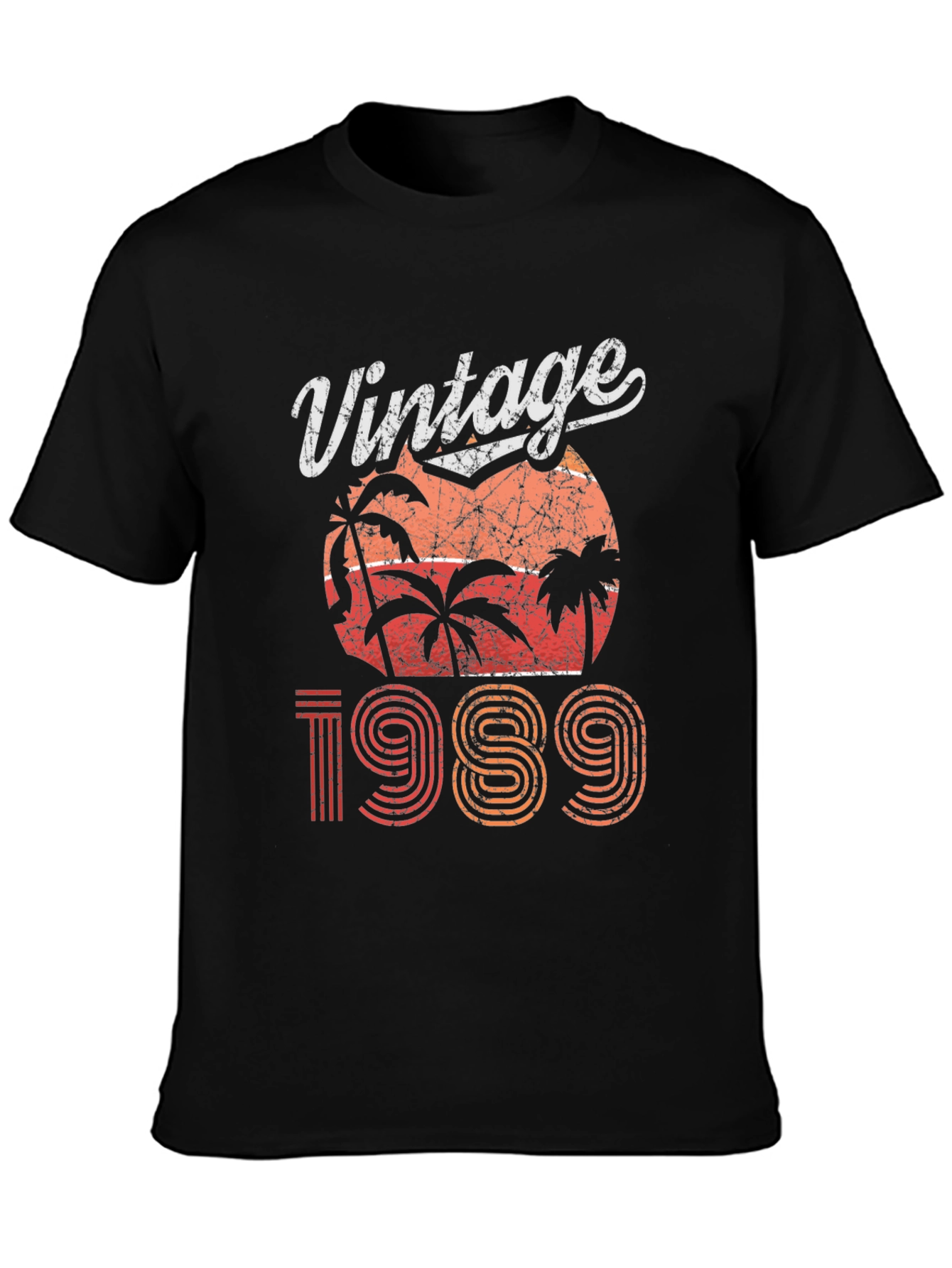 Black Vintage 1989 Palm Tree Graphic T-Shirt view 3