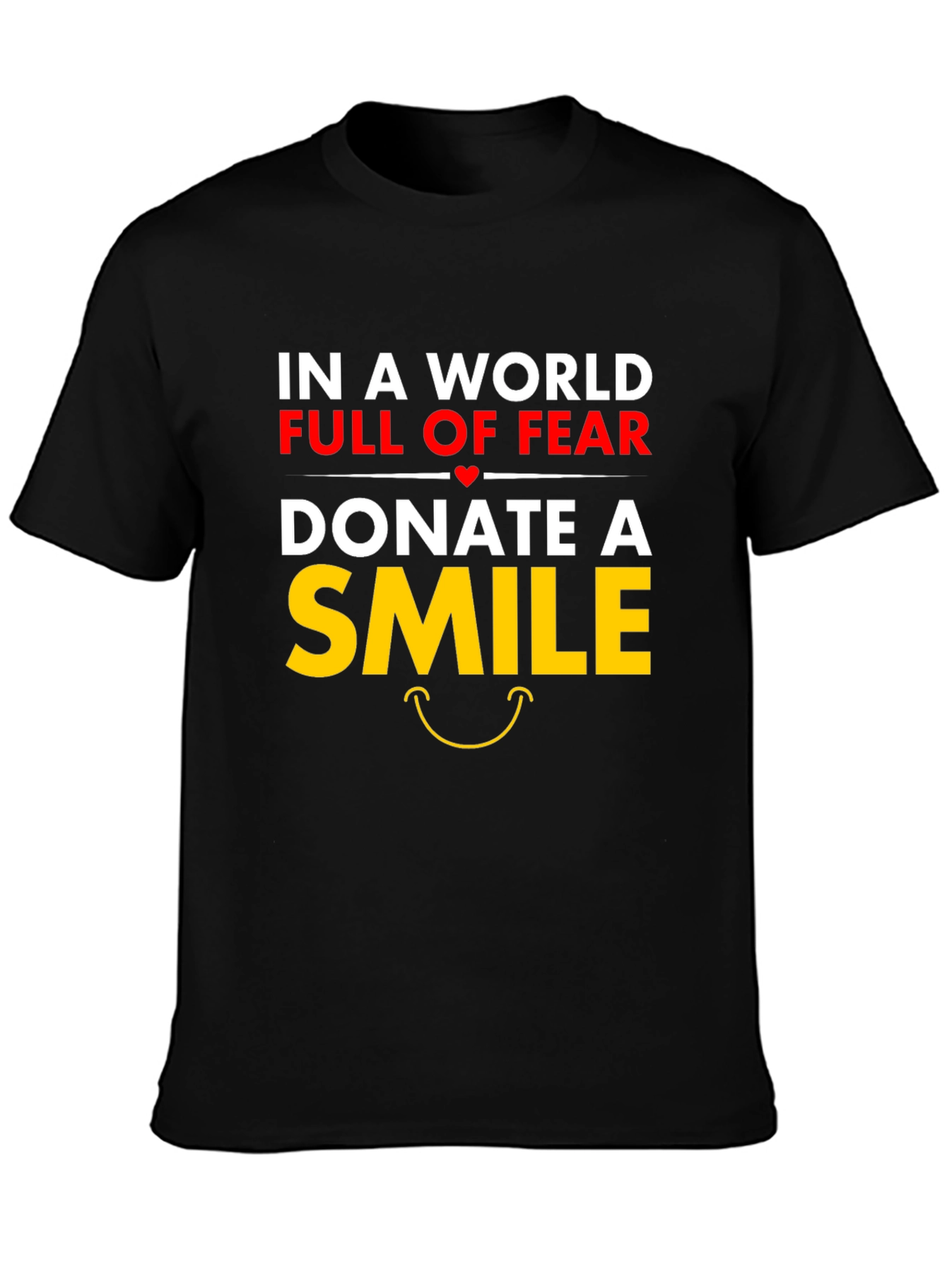 Black Donate A Smile Graphic Tee - Positive Message Shirt view 3