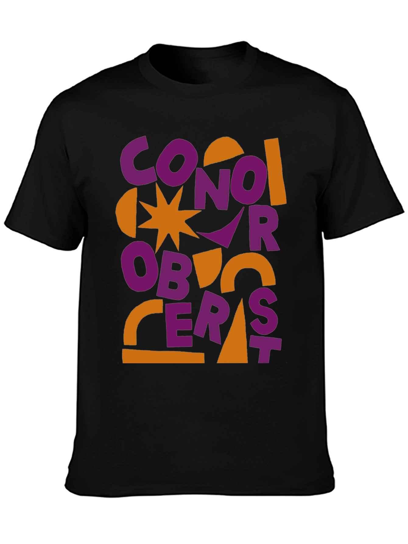 Black Conor Oberst Graphic Tee - Abstract Style view 3