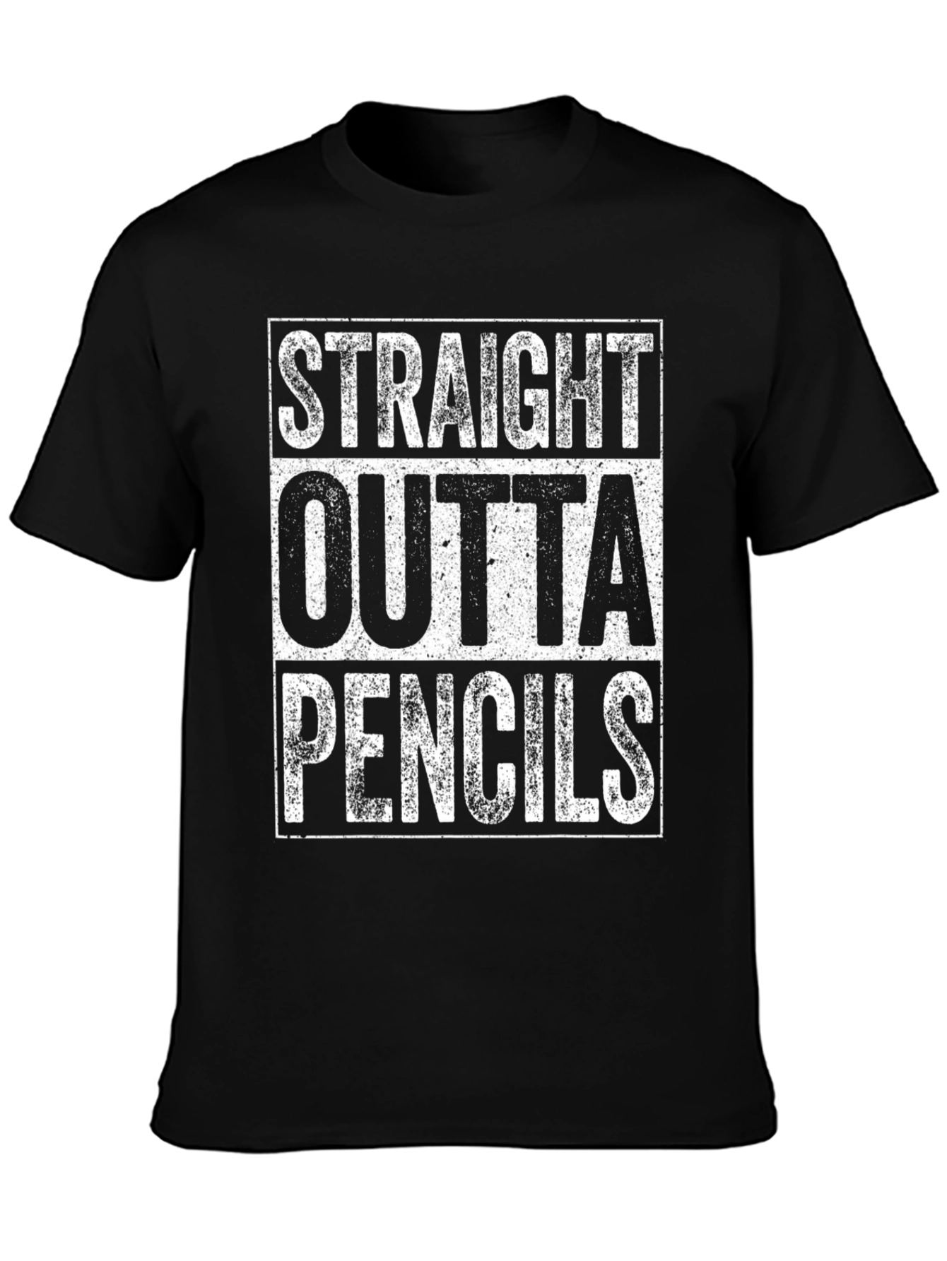 Black Straight Outta Pencils Graphic Tee view 3