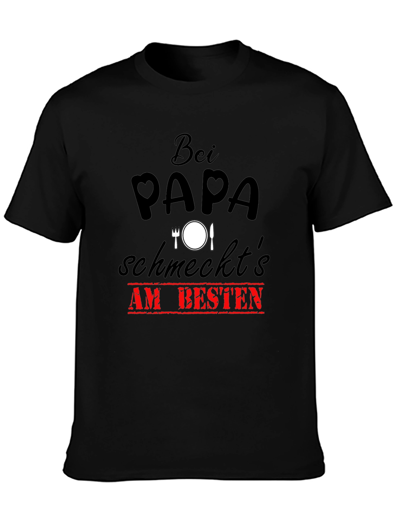 Bei Papa Schmeckt's Am Besten Black T-Shirt - 3