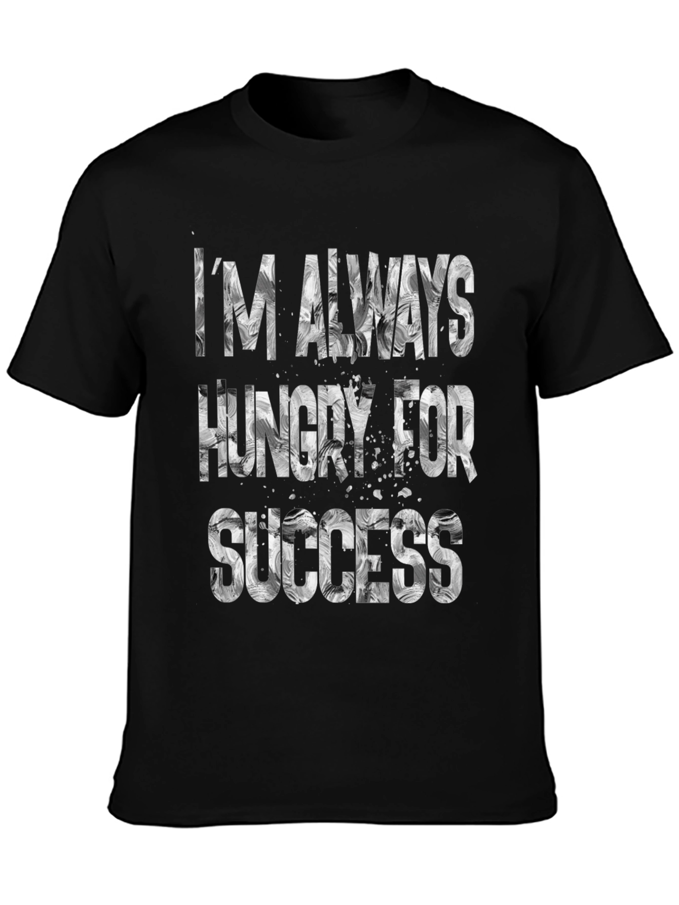 Black Hungry for Success Black T-Shirt view 3