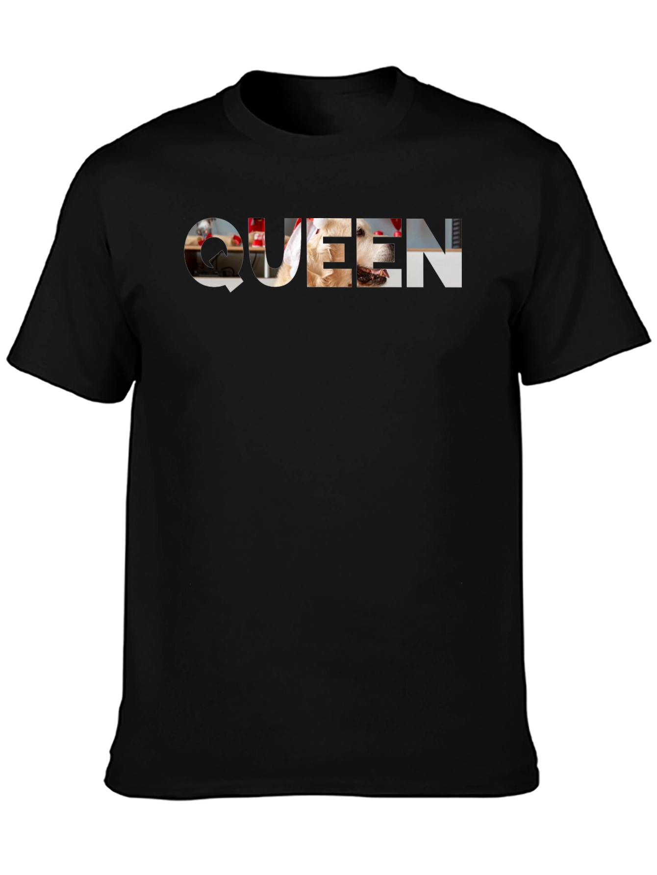 Black Queen Dog Graphic Tee - Black view 3