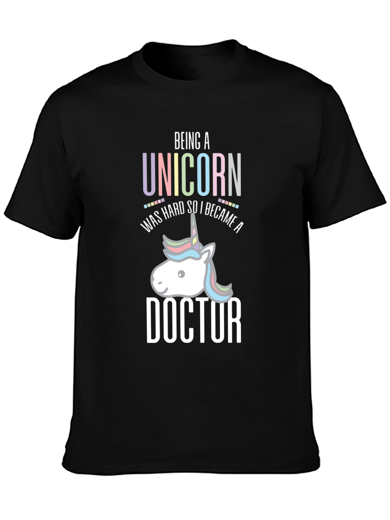 Black Unicorn Doctor T-Shirt - Funny Medical Tee view 3
