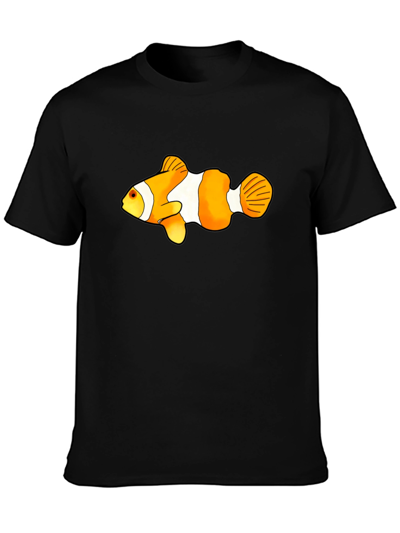 Black Clown Fish Graphic Tee - Black Cotton Blend view 3