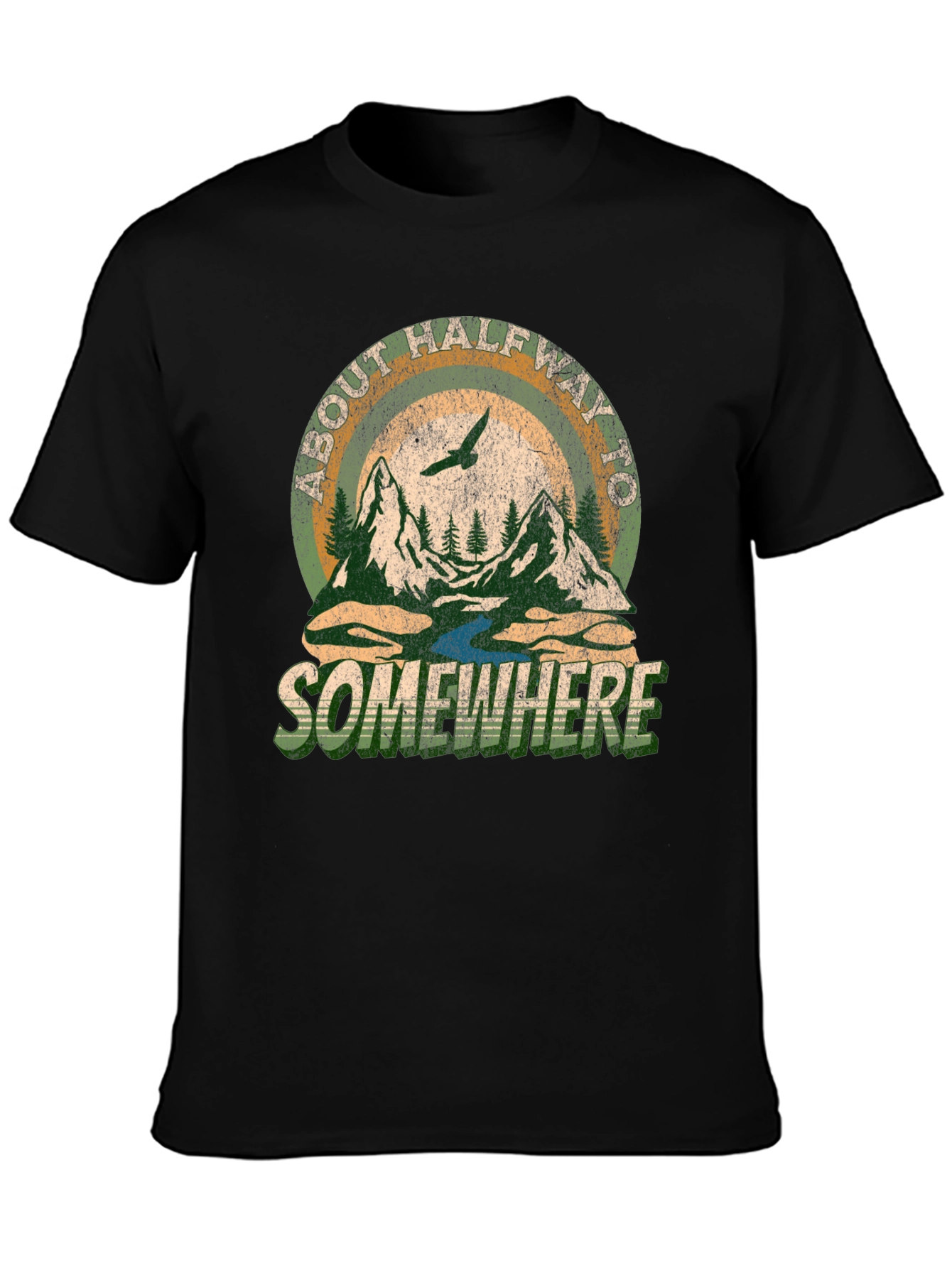 Black About Halfway To Somewhere Graphic Tee - Black view 3