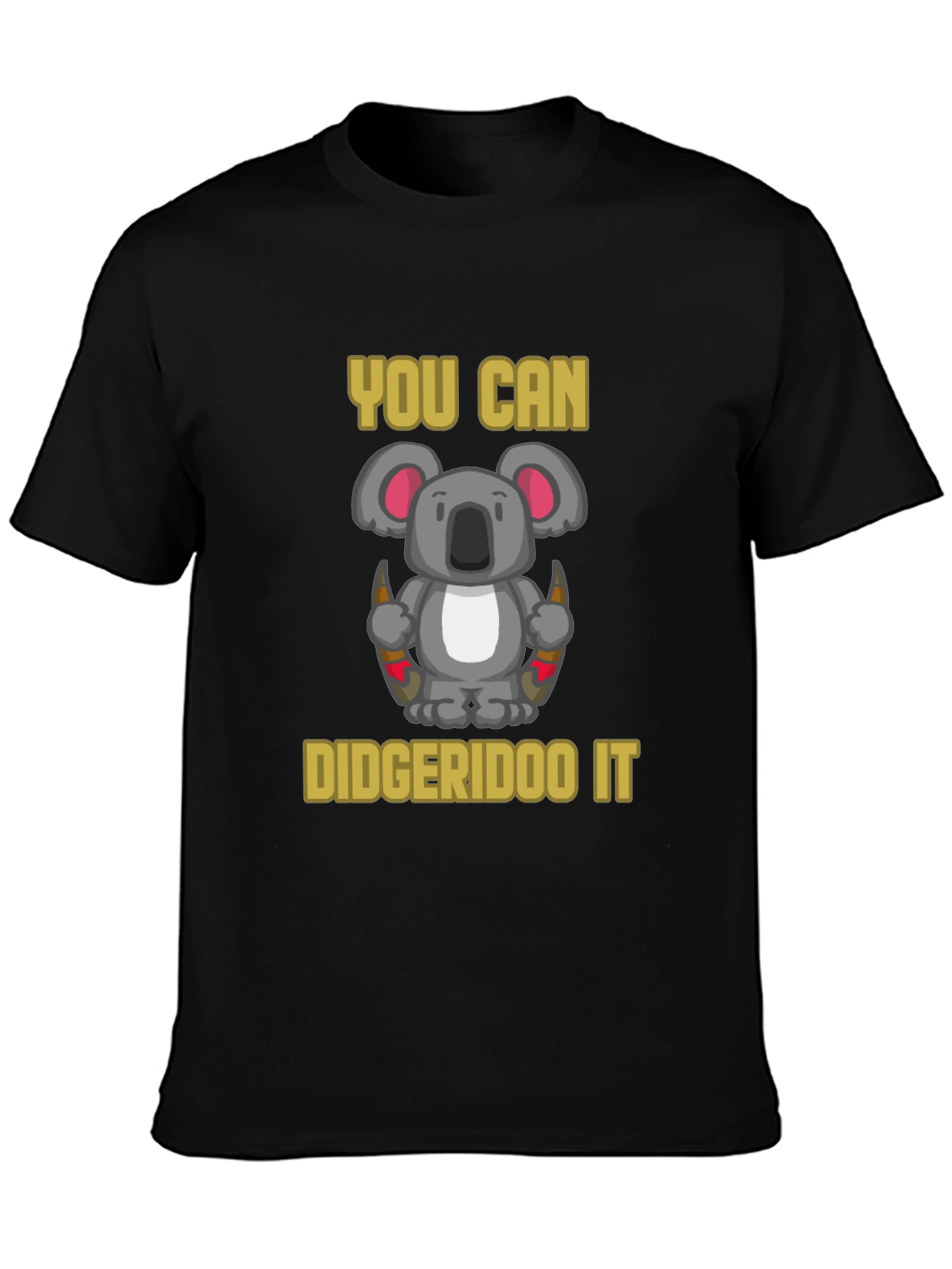 Black You Can Didgeridoo It Koala T-Shirt view 3